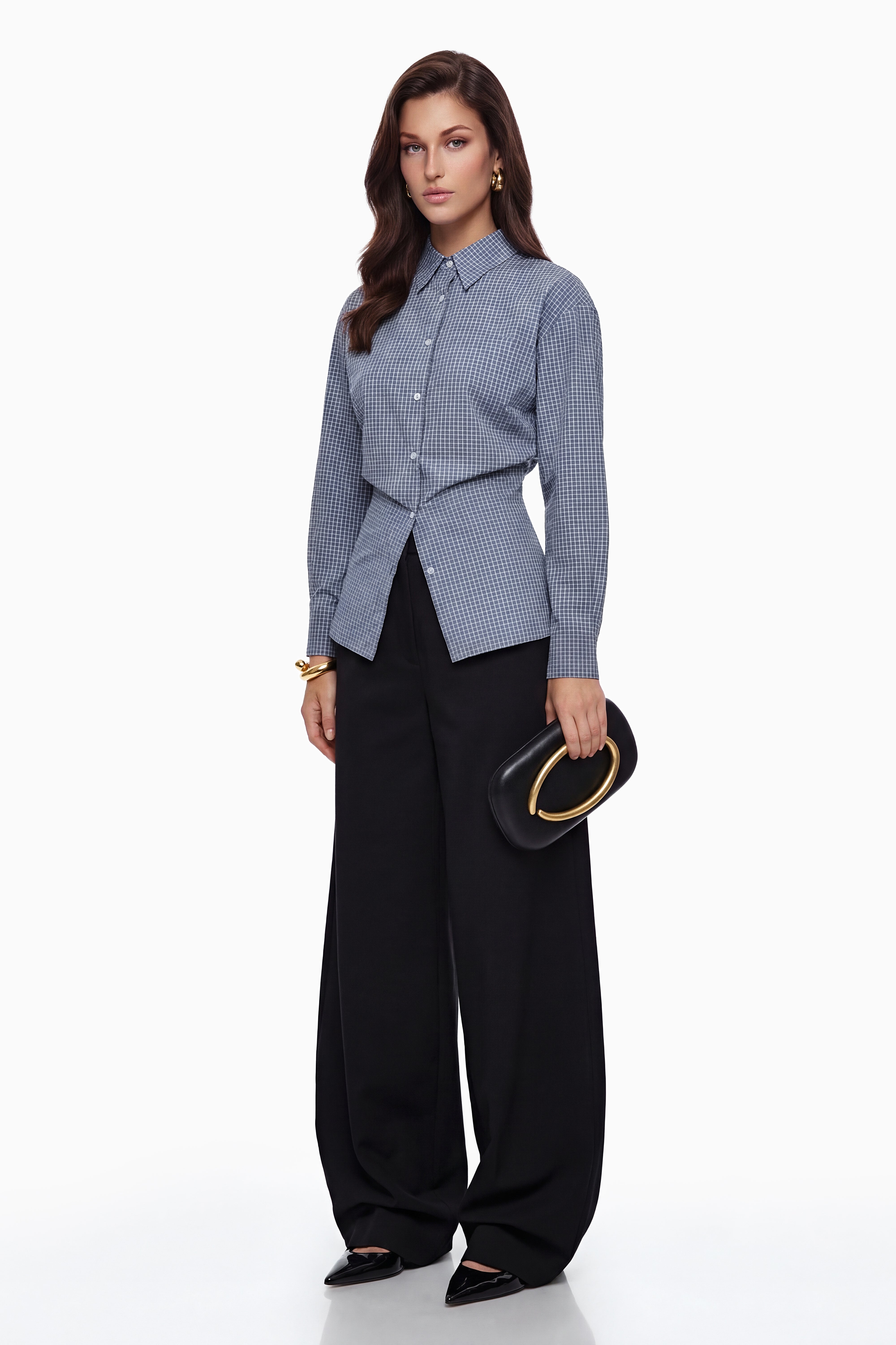 قميص بروك الأزرق بأزرار