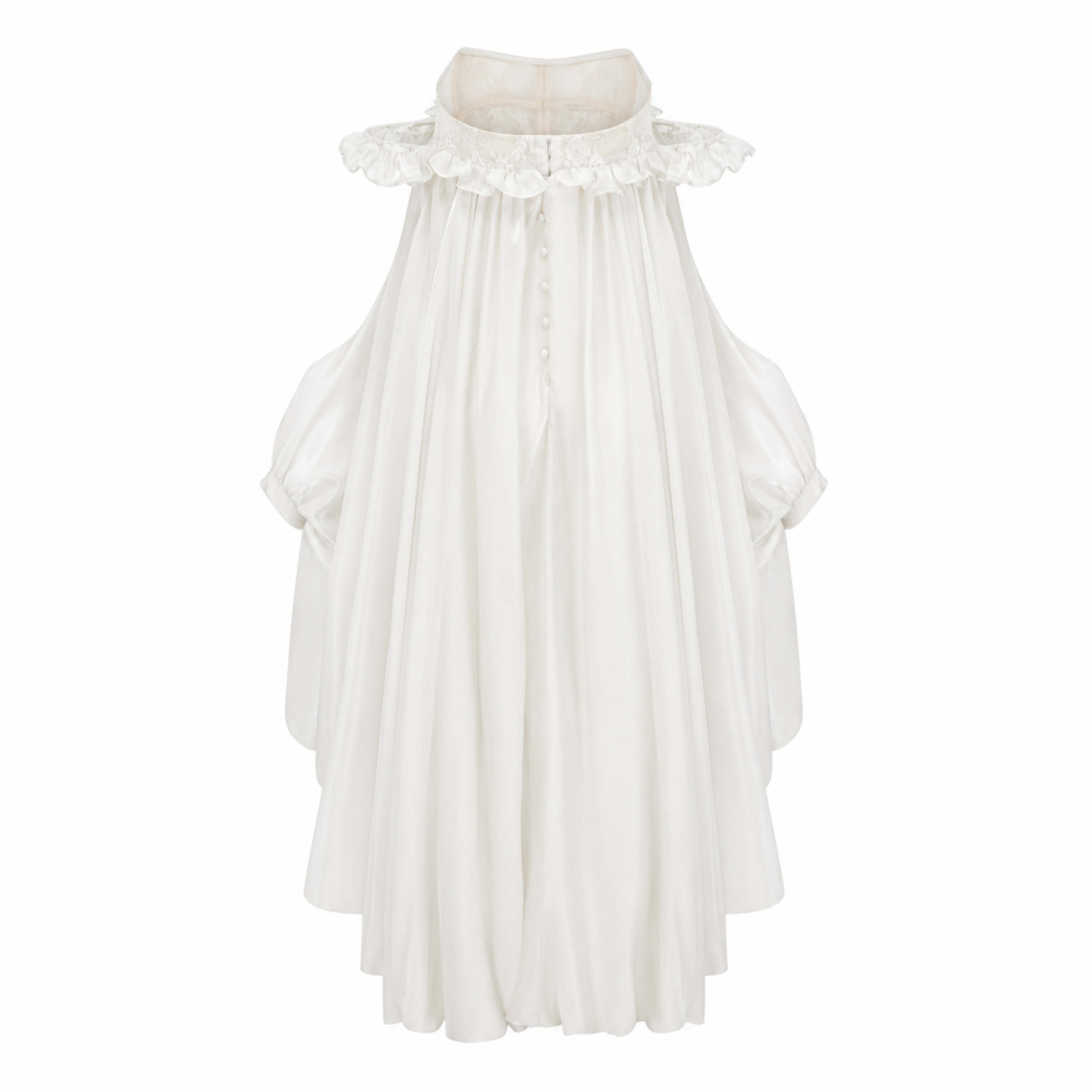 Brooklyn White Glossy Bubble Hem Mini Dress