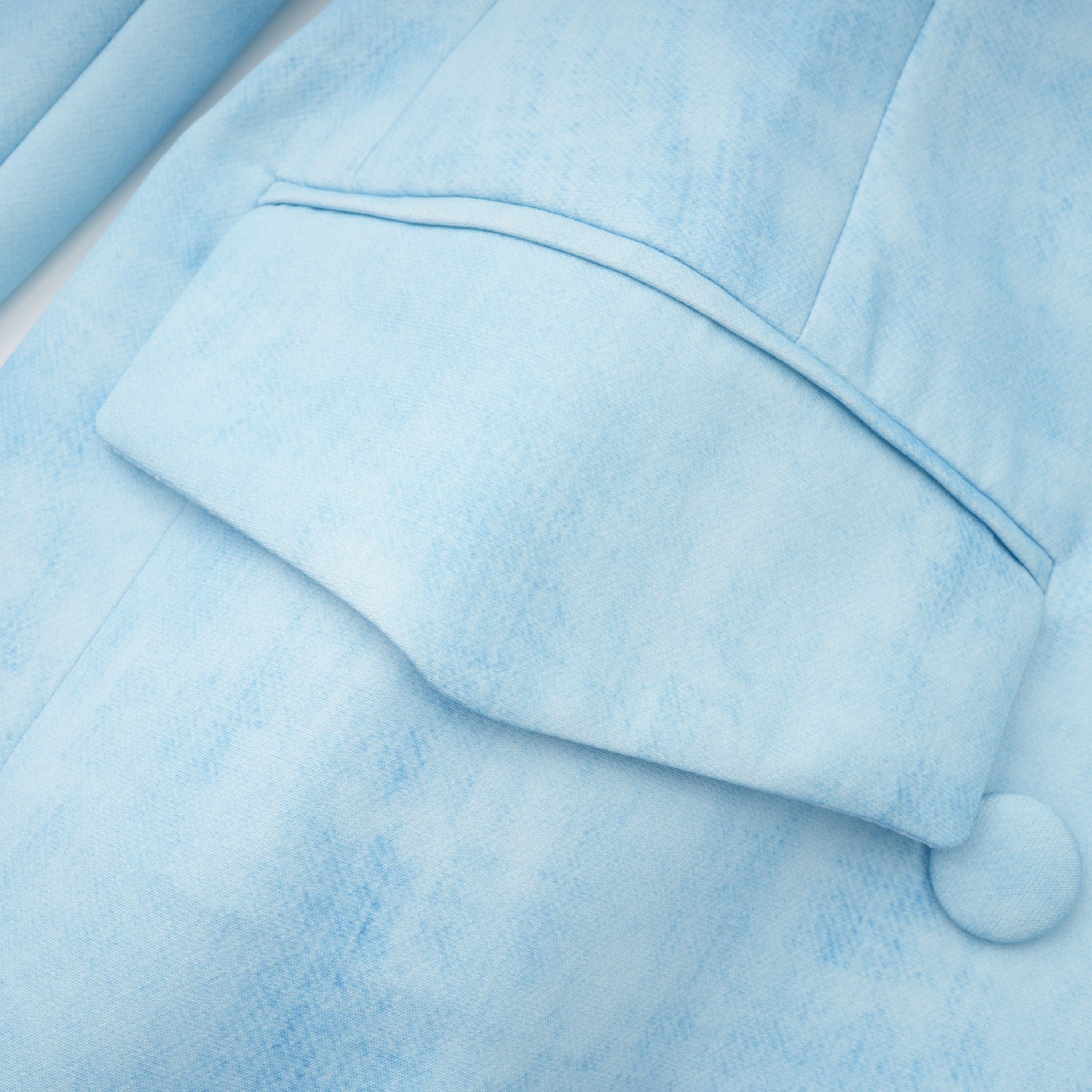 Célestine Blue Double-Breasted Blazer & Shorts Set