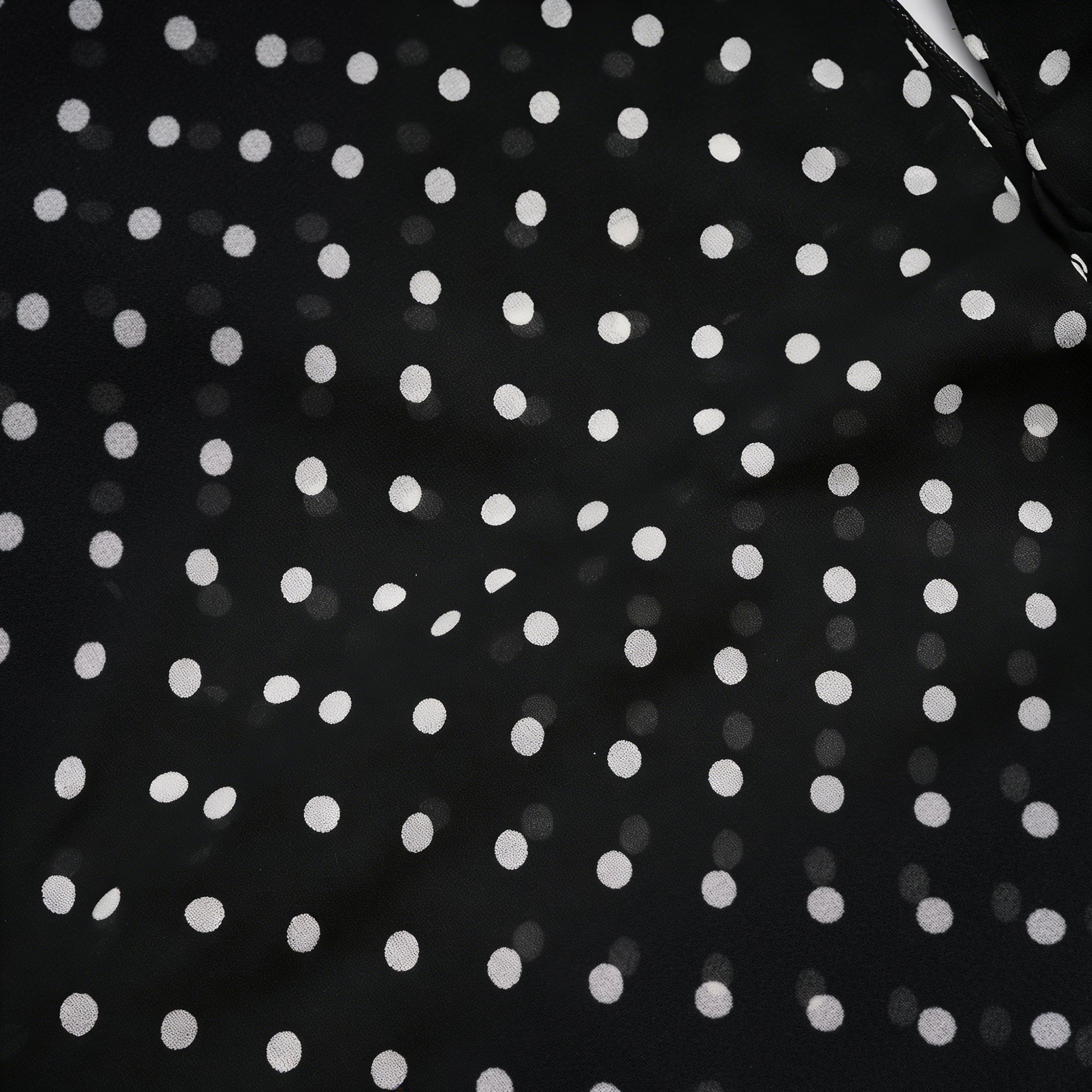 Coraline black polka-dot ruffled midi dress