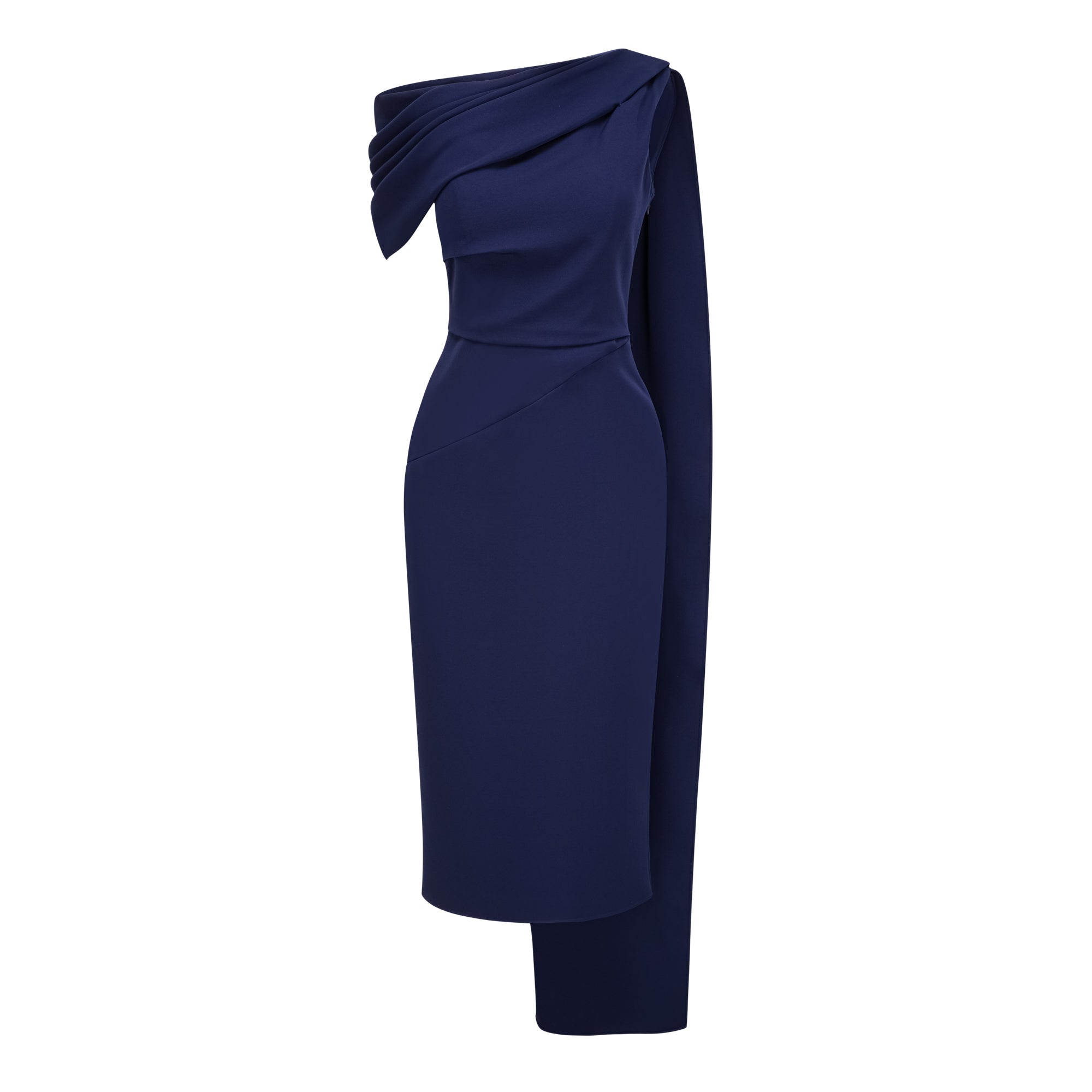 فستان ميدي بتصميم شريط أزرق داكن من Melokuhle