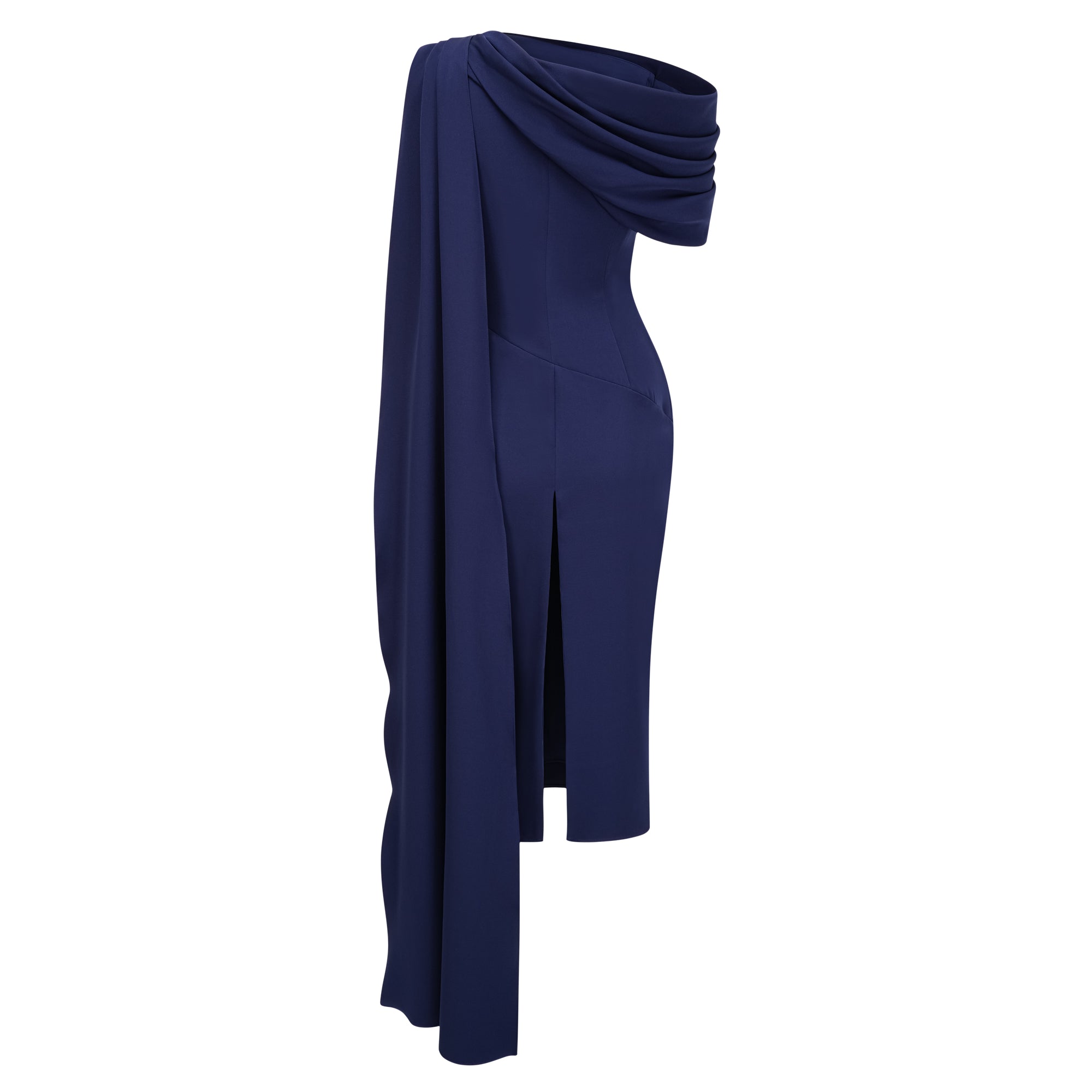 فستان ميدي بتصميم شريط أزرق داكن من Melokuhle