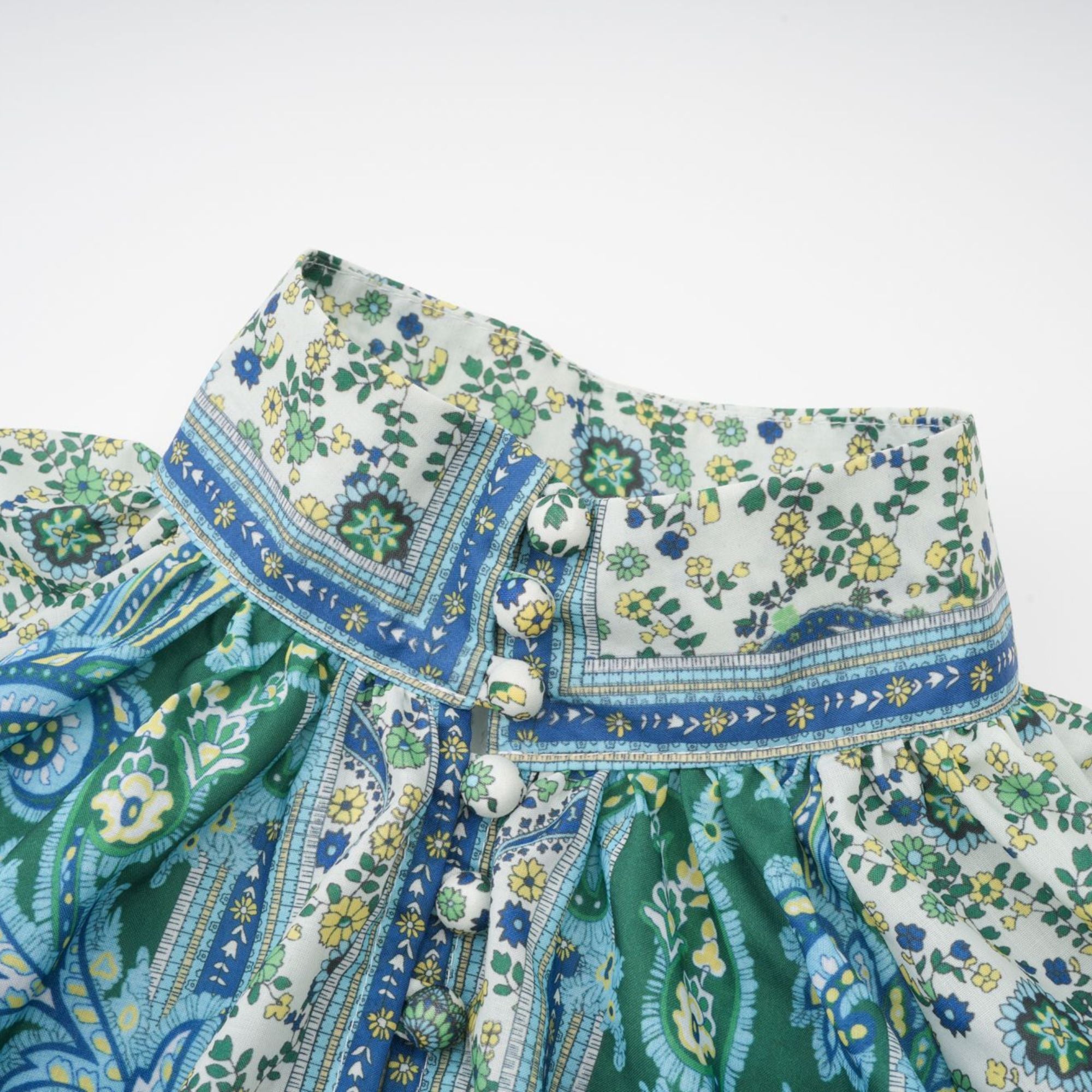 Louise green paisley shirt & shorts matching set