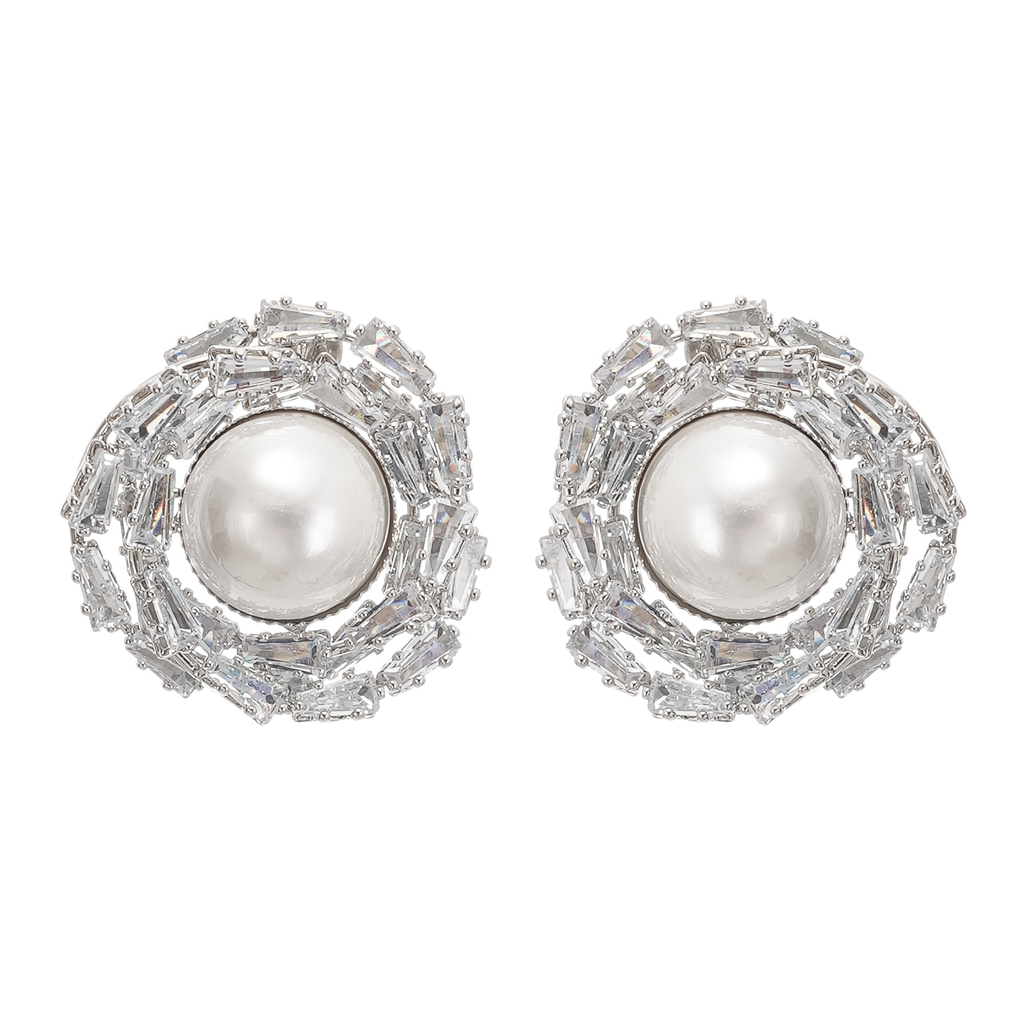 Emmelina crystal-embellished faux-pearl earrings
