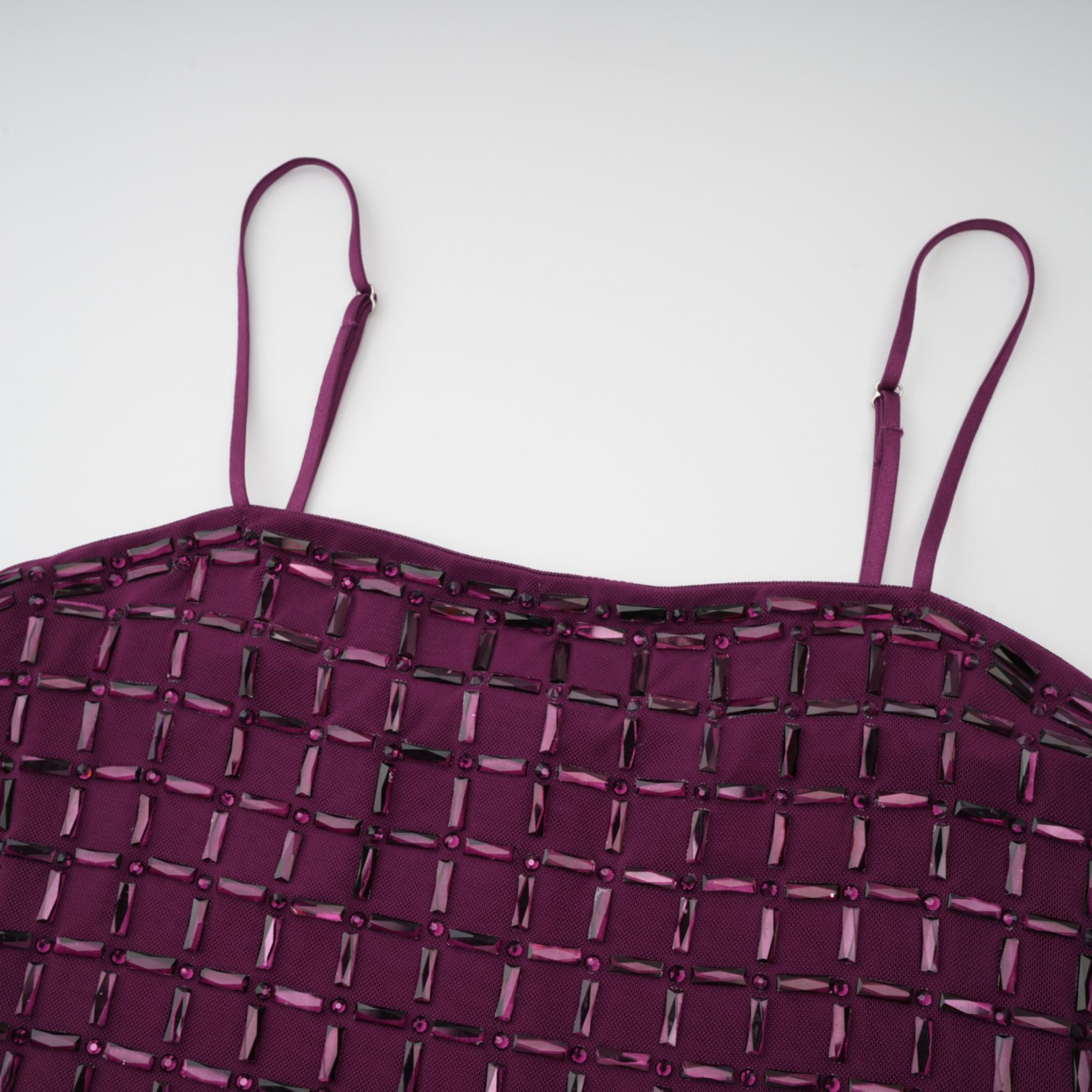 Térébenthine Lila Strass-Mesh-Maxikleid