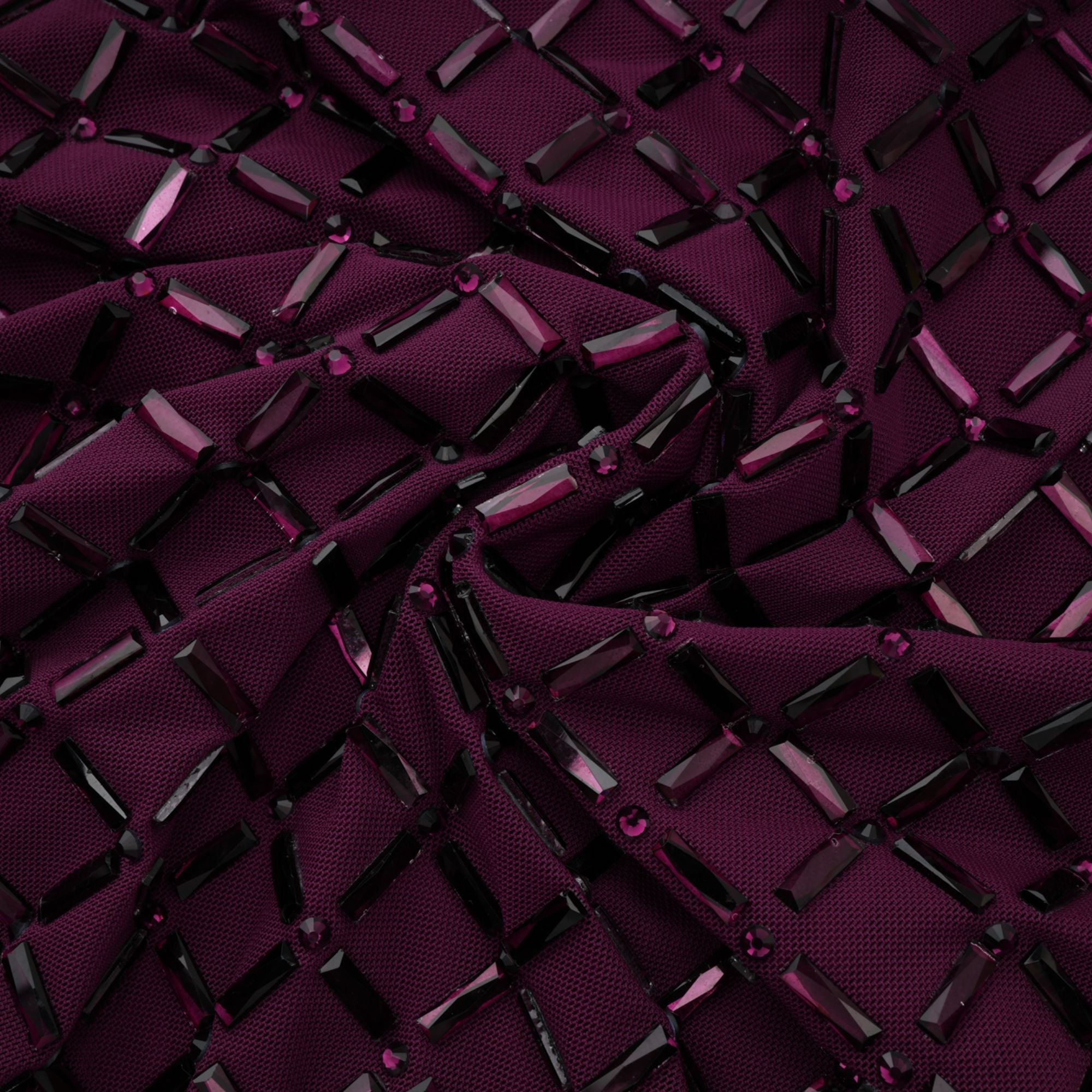 Térébenthine Lila Strass-Mesh-Maxikleid