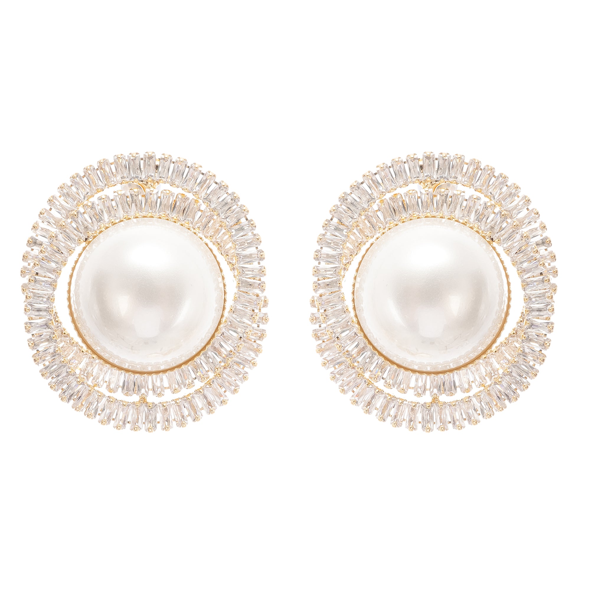 Éléonore crystal faux-pearl earrings