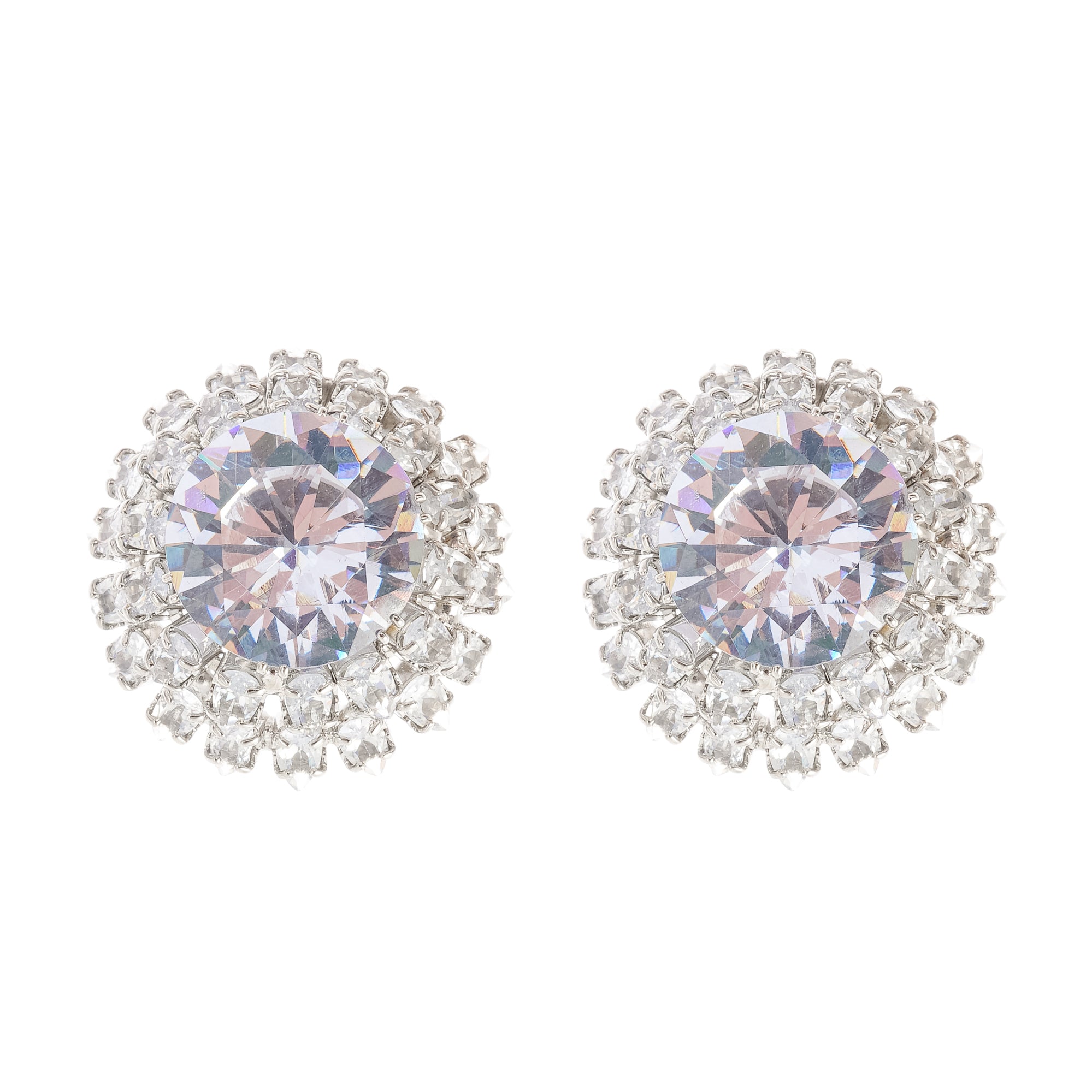 Gina blue rhinestone stud earrings