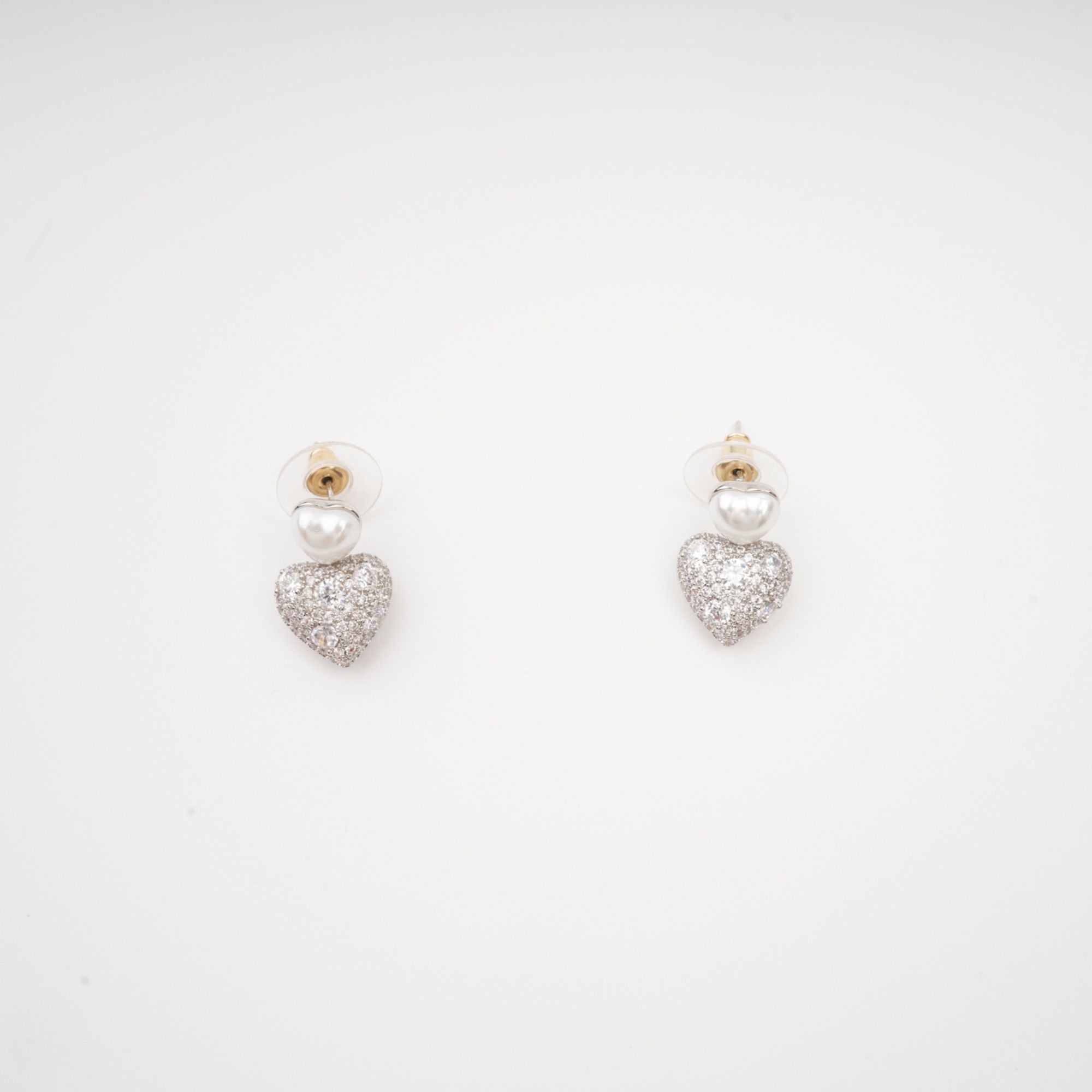 Kévina faux-pearl heart earrings