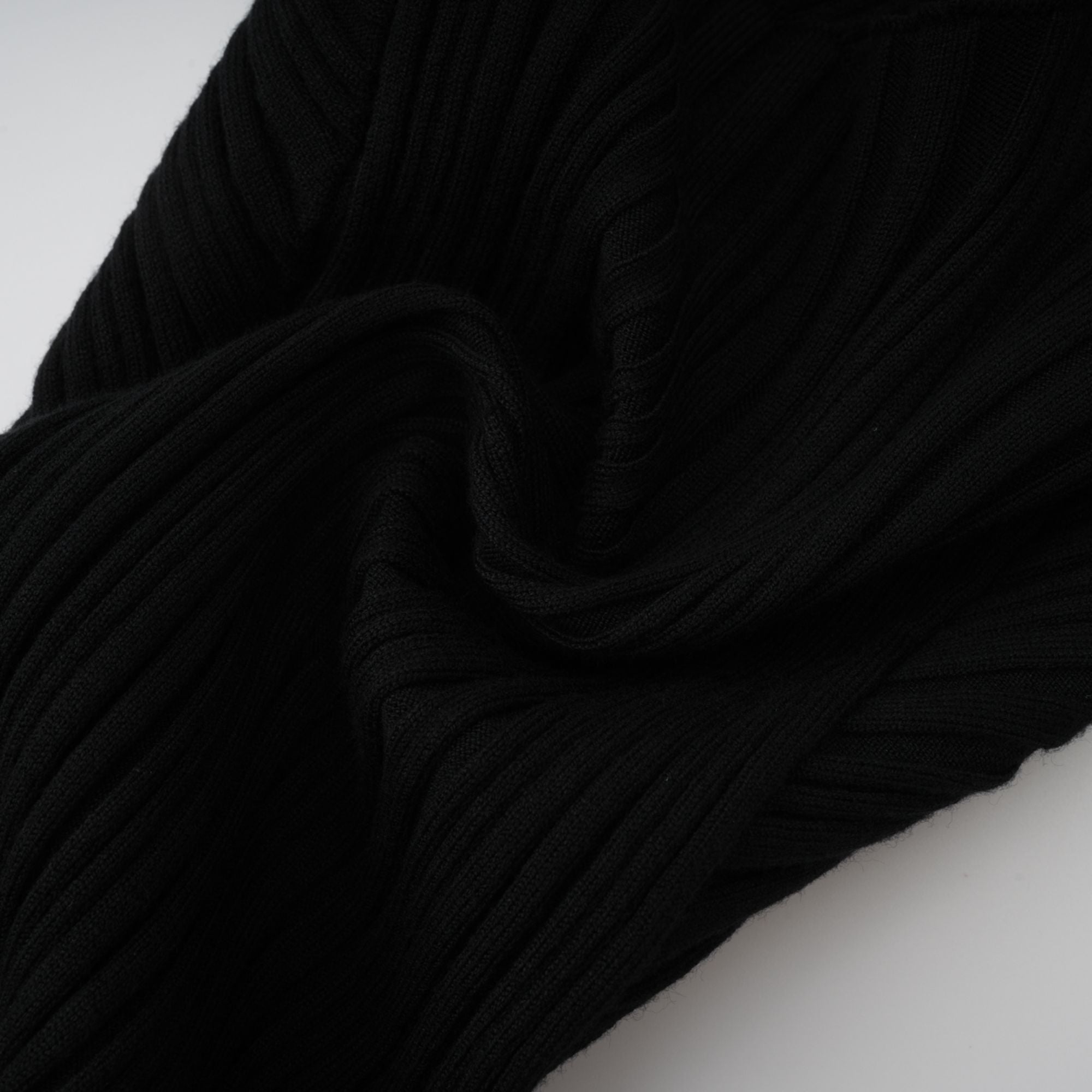 Gabrielle Black Halterneck Ribbed Knit Top