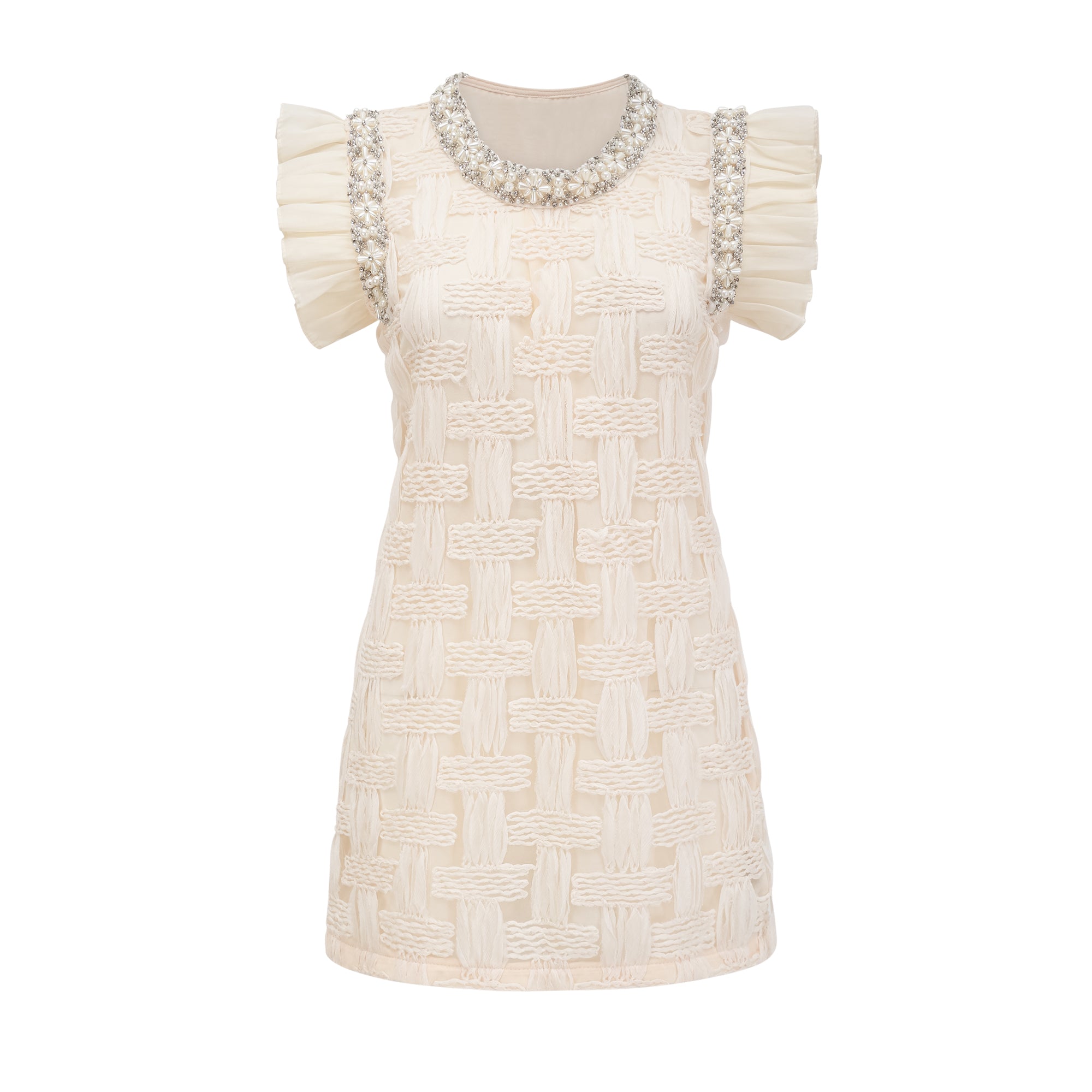 Bernadette interwoven embellished mini dress