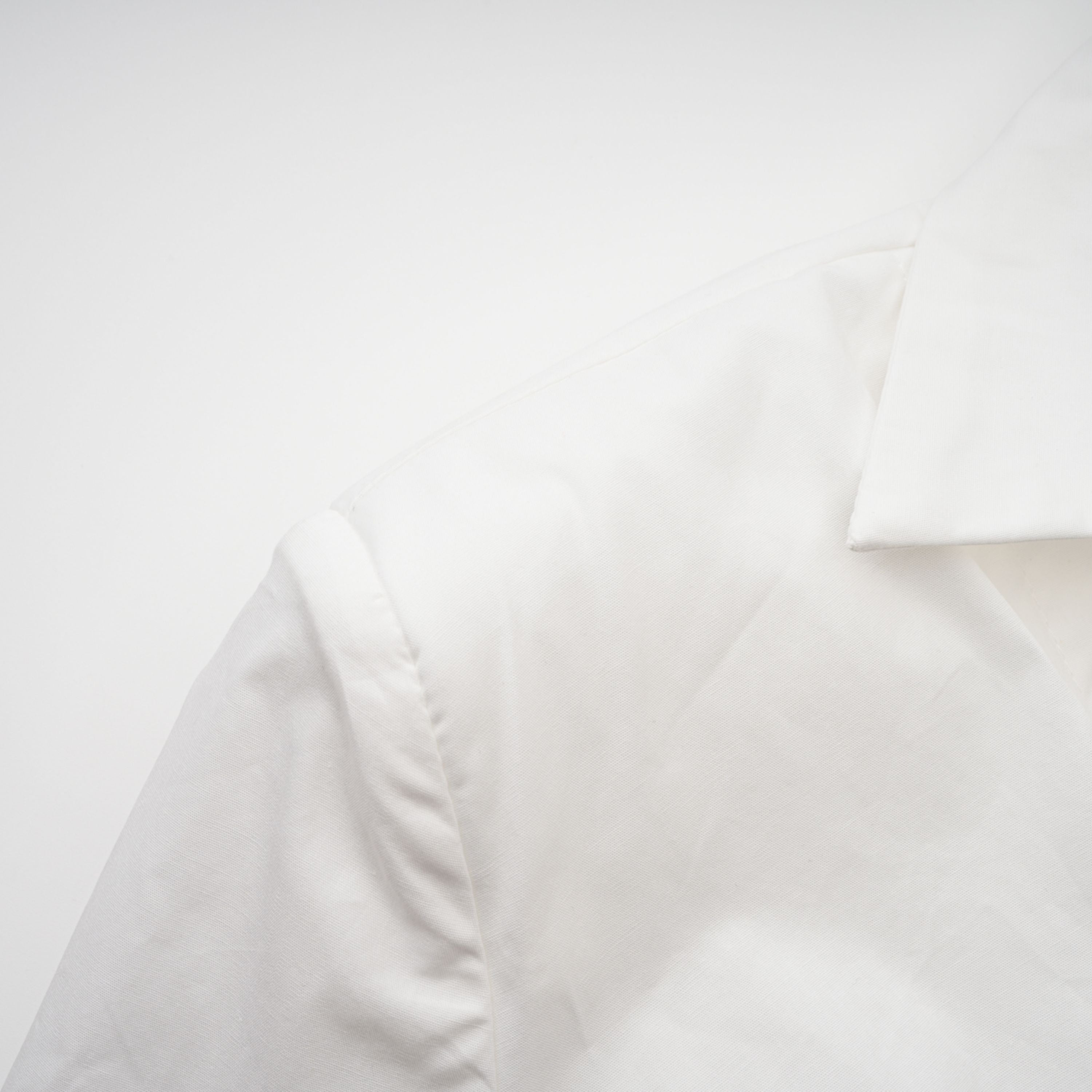 Caterina White Shirred Shirt & Skirt Set