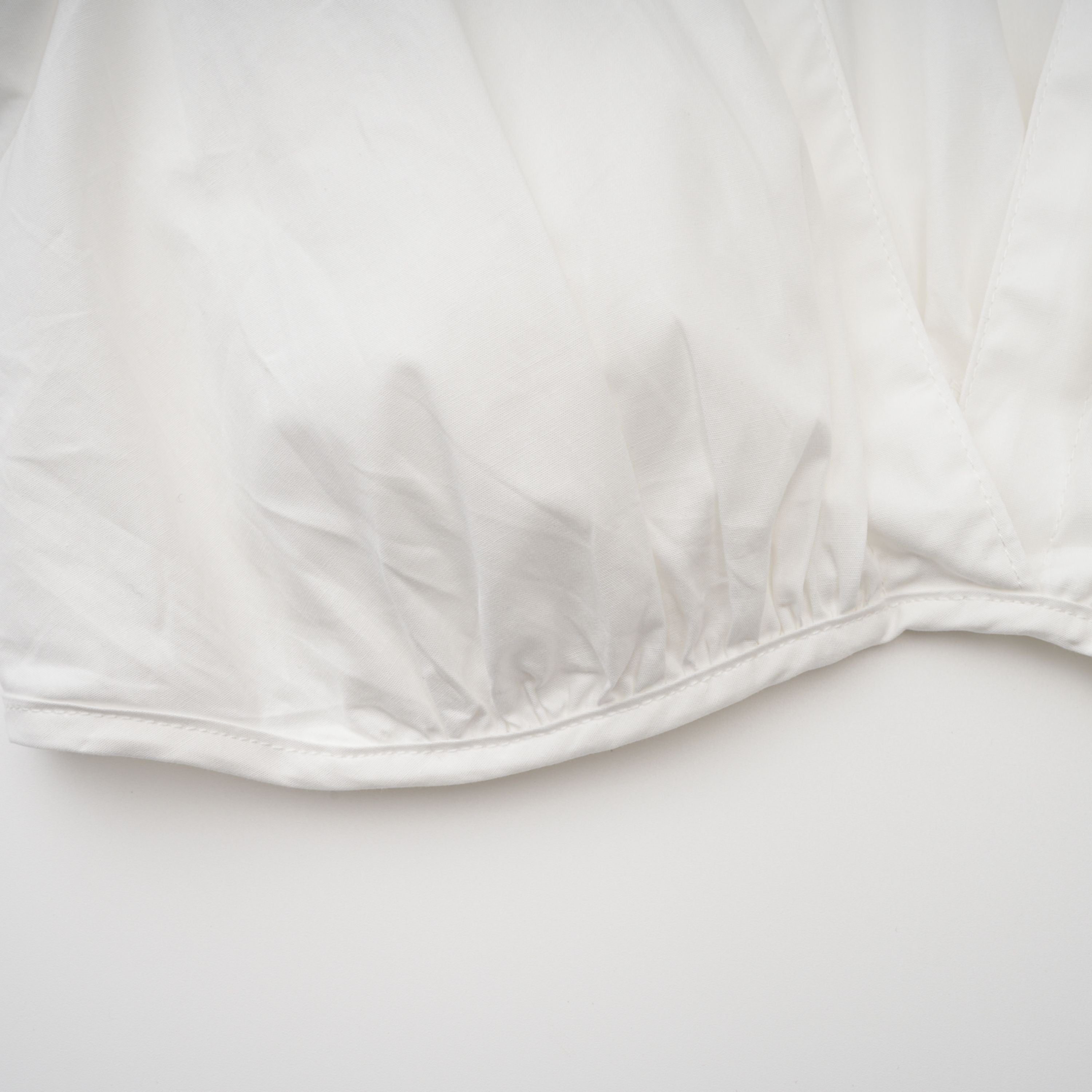 Caterina White Shirred Shirt & Skirt Set