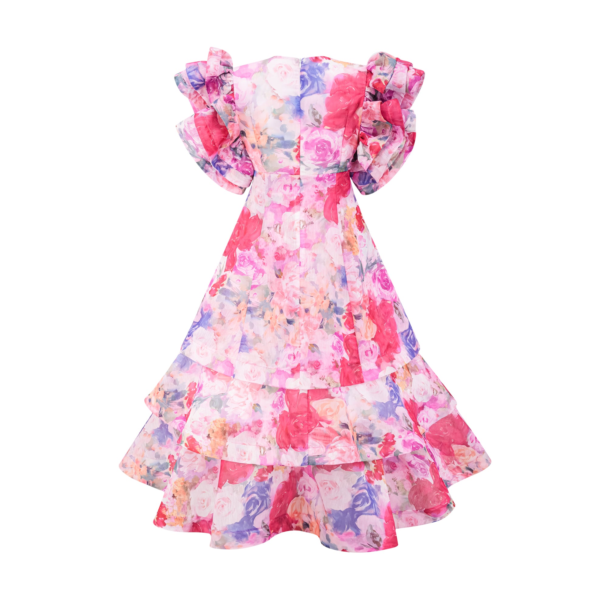 Élodie floral-print ruffled gown