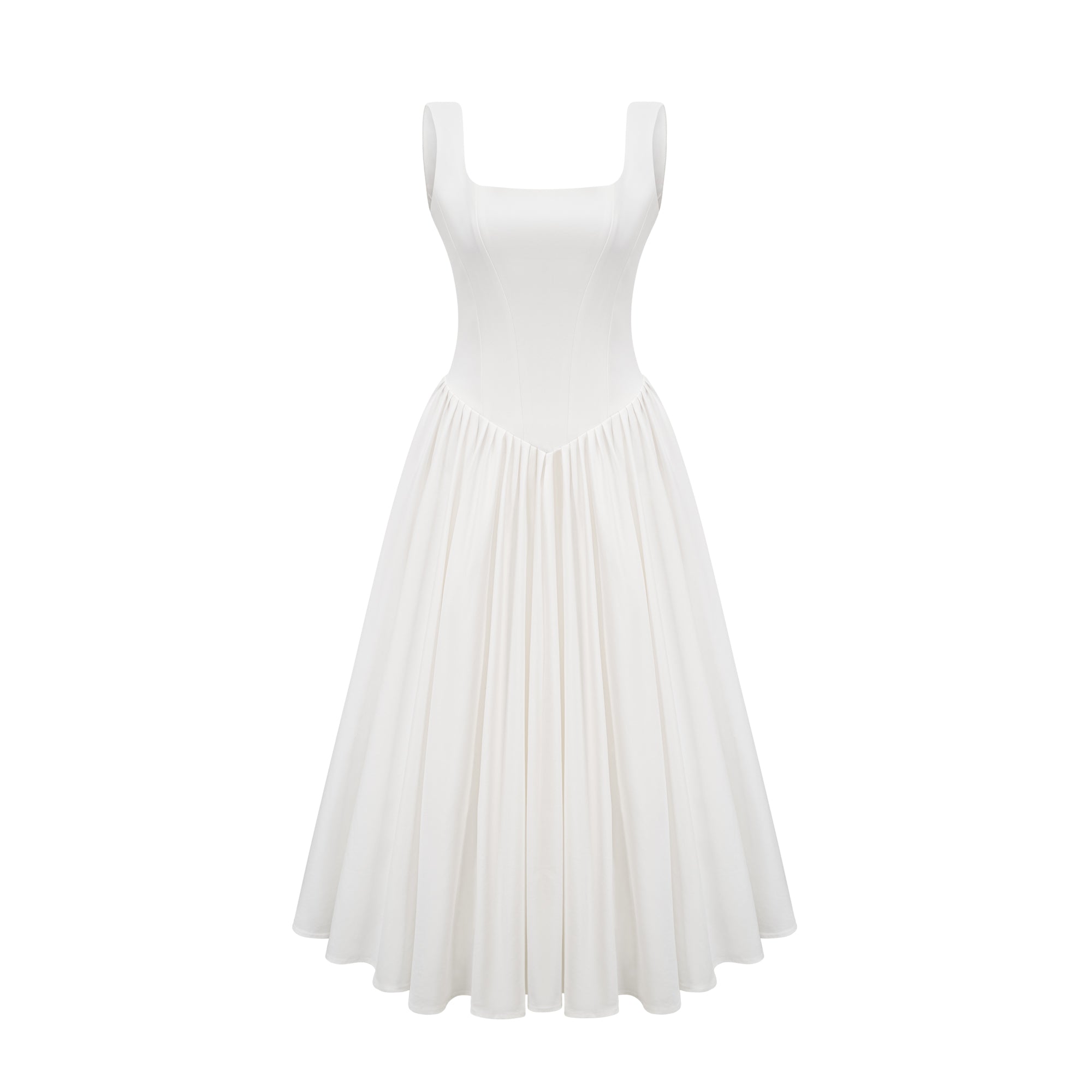 Sadie white pleated corset gown dress