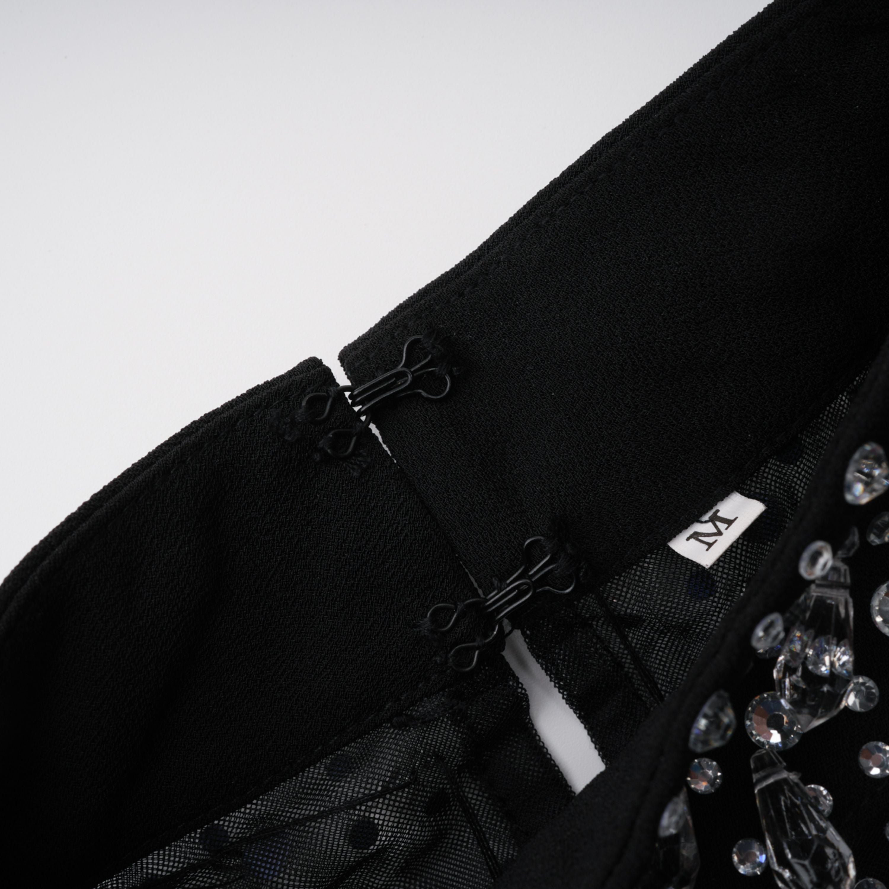 Oona Black Embellished Flared Maxi Gown