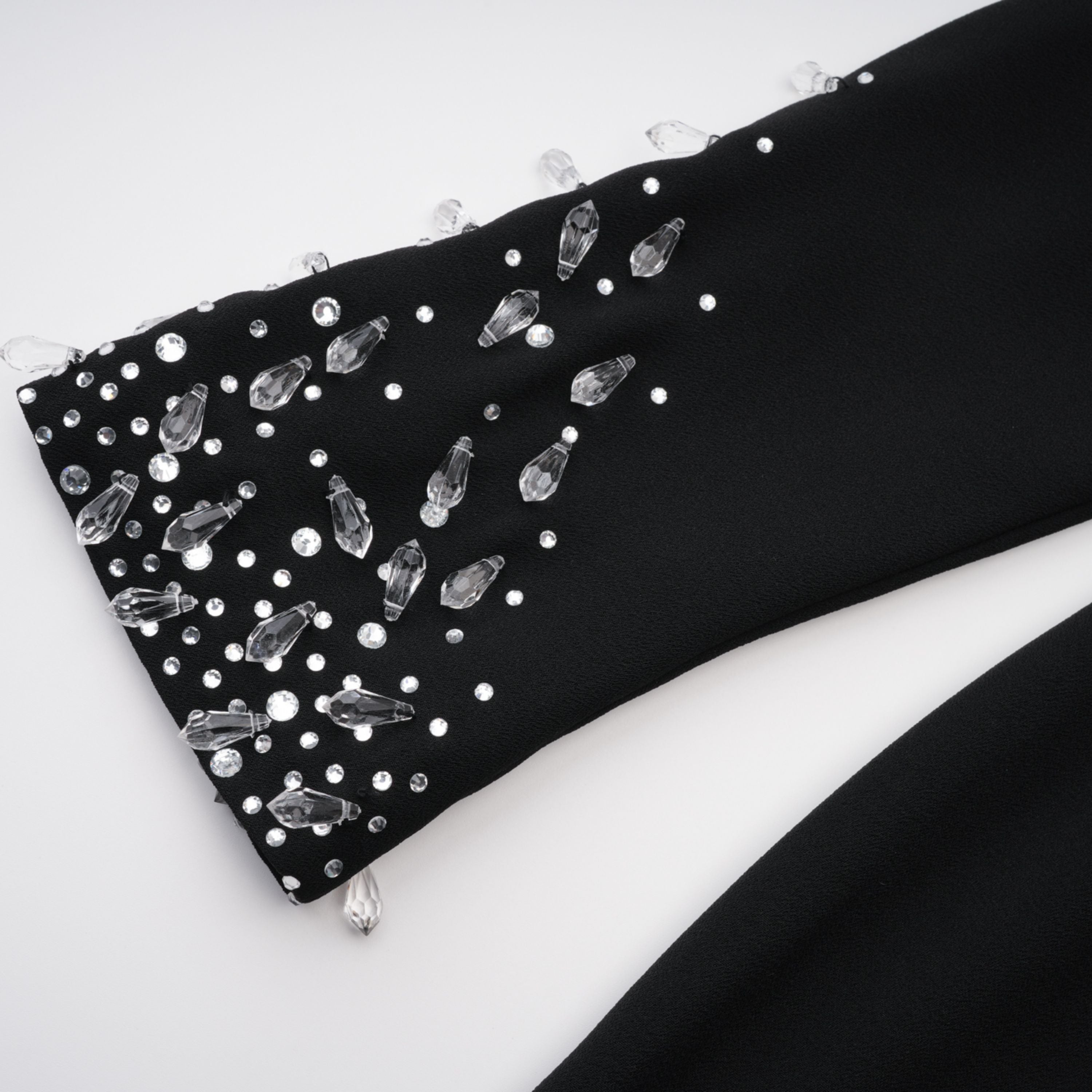 Oona Black Embellished Flared Maxi Gown