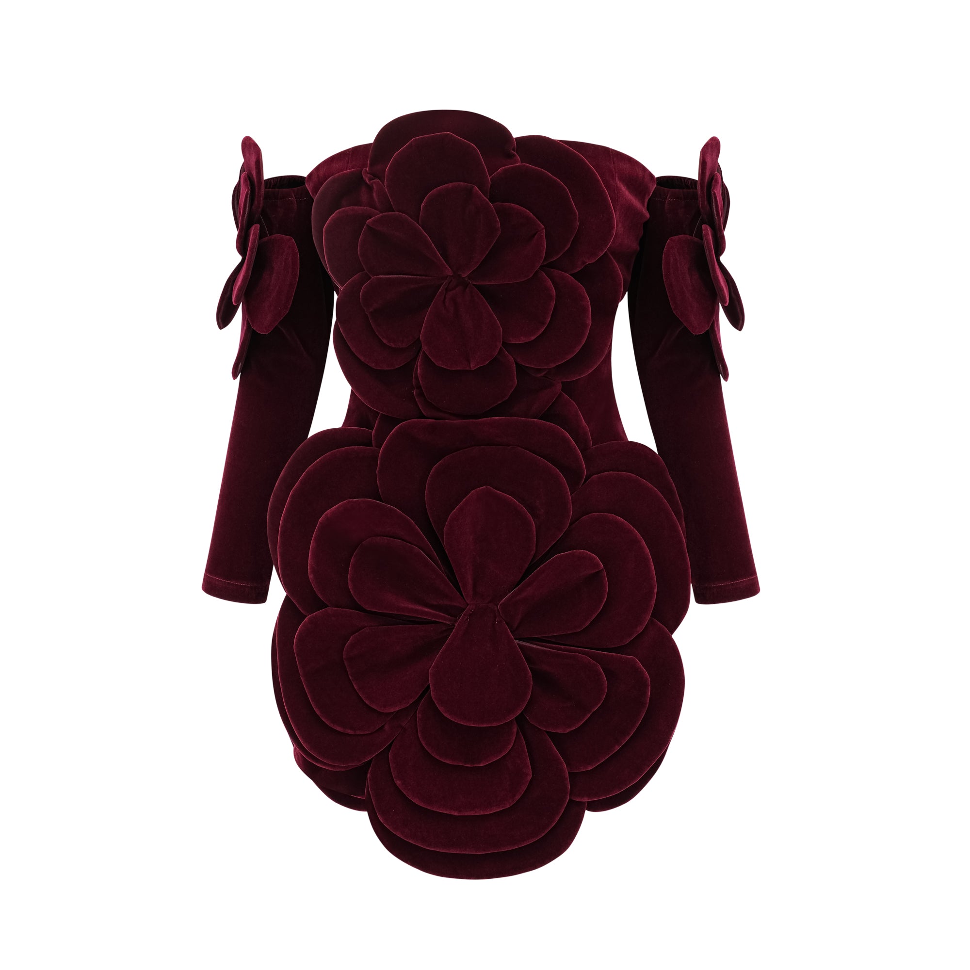 Azura – Minikleid mit Blumenapplikation in Rot