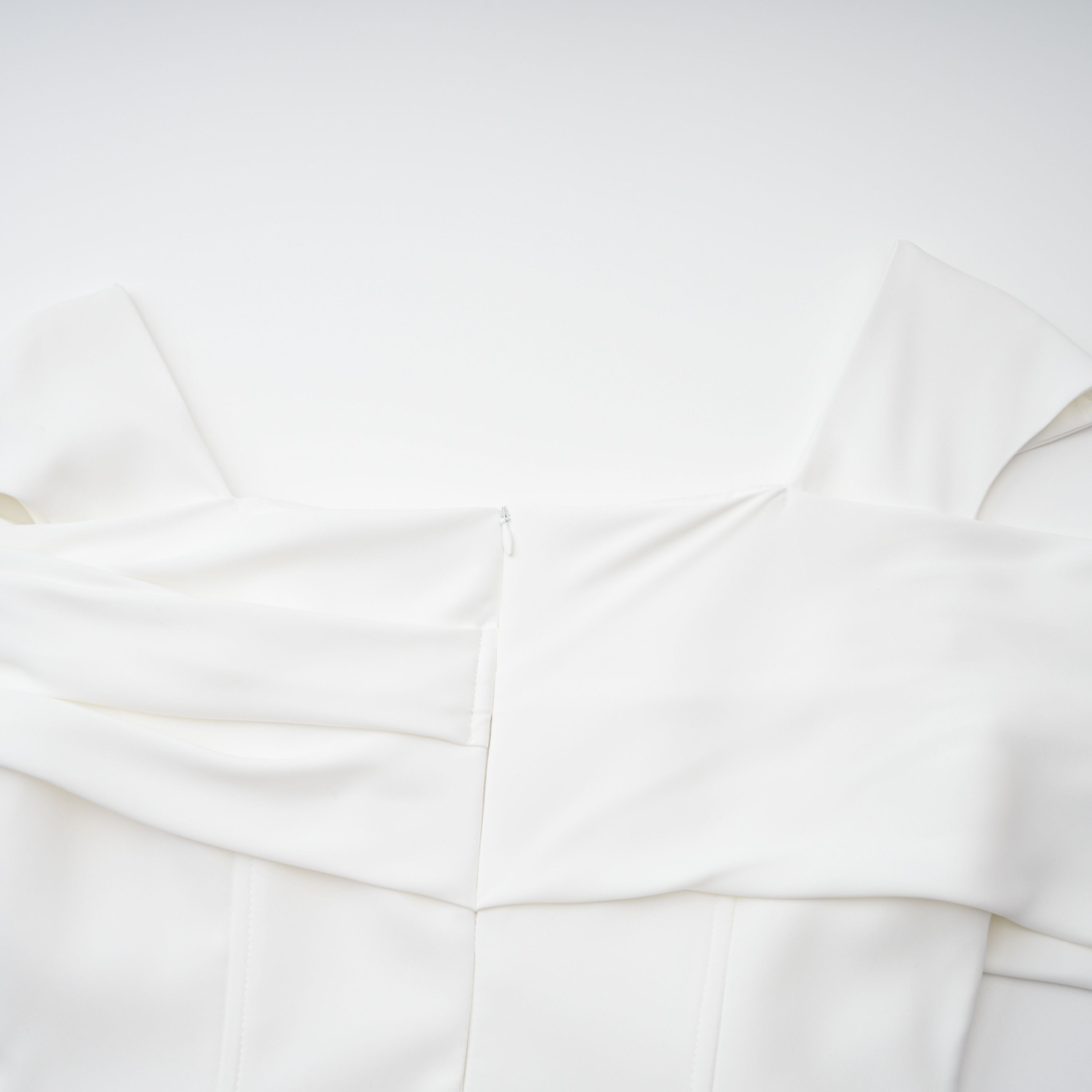 Solara White Draped Midi Dress