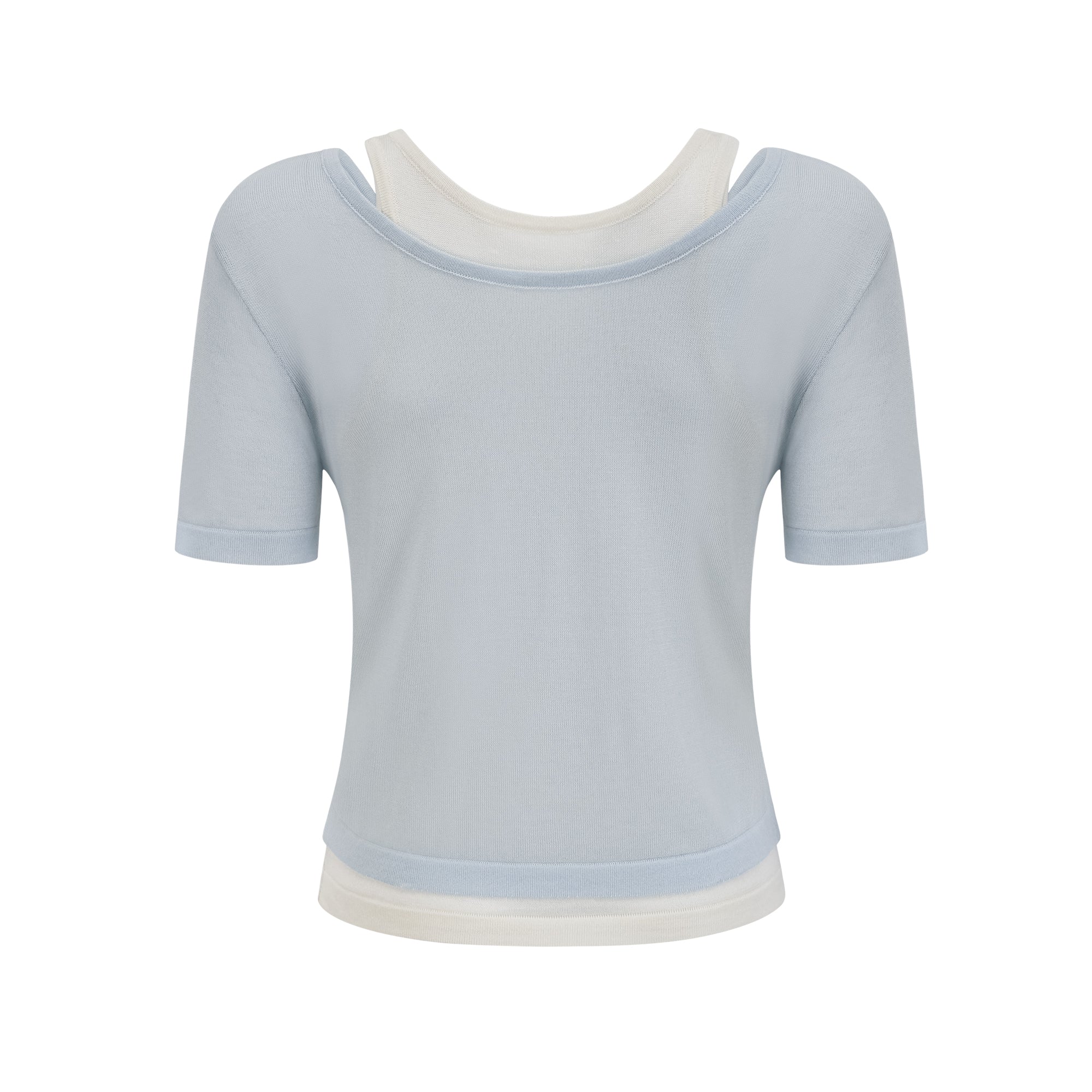 Zweifarbiges Lagen-T-Shirt Coralie