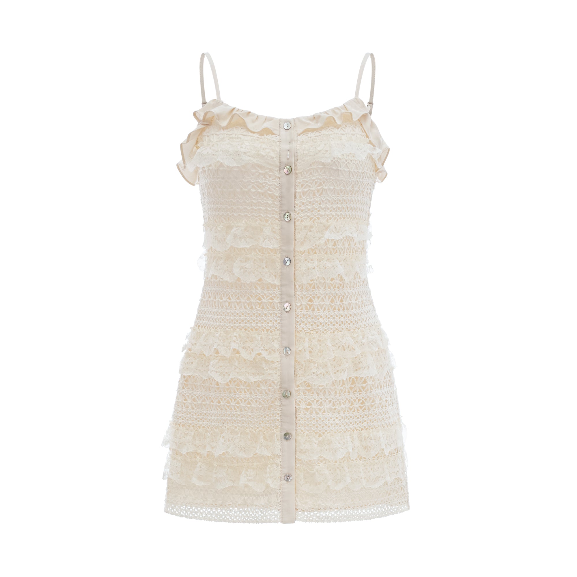 Aurelia lace ruffled mini dress