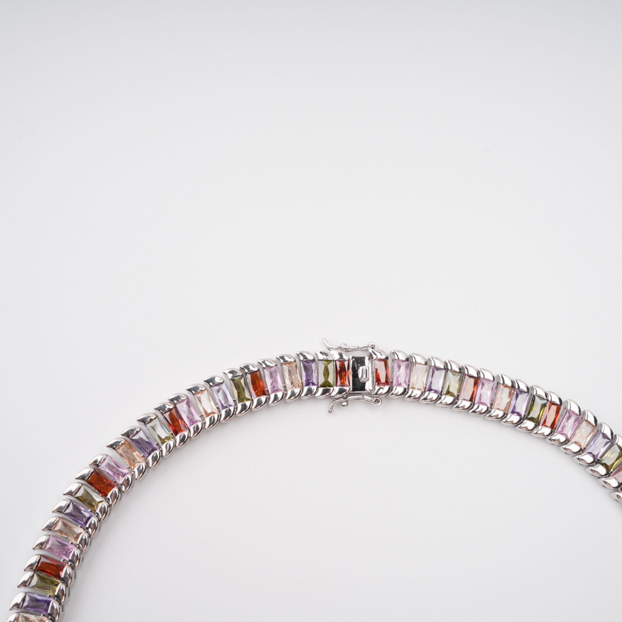 Isoline Silver Tone Crystal Embellished Necklace