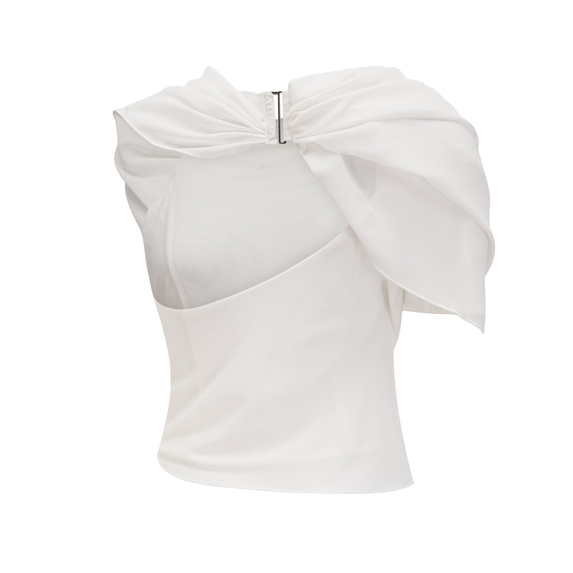 Jeanne white chiffon blouse