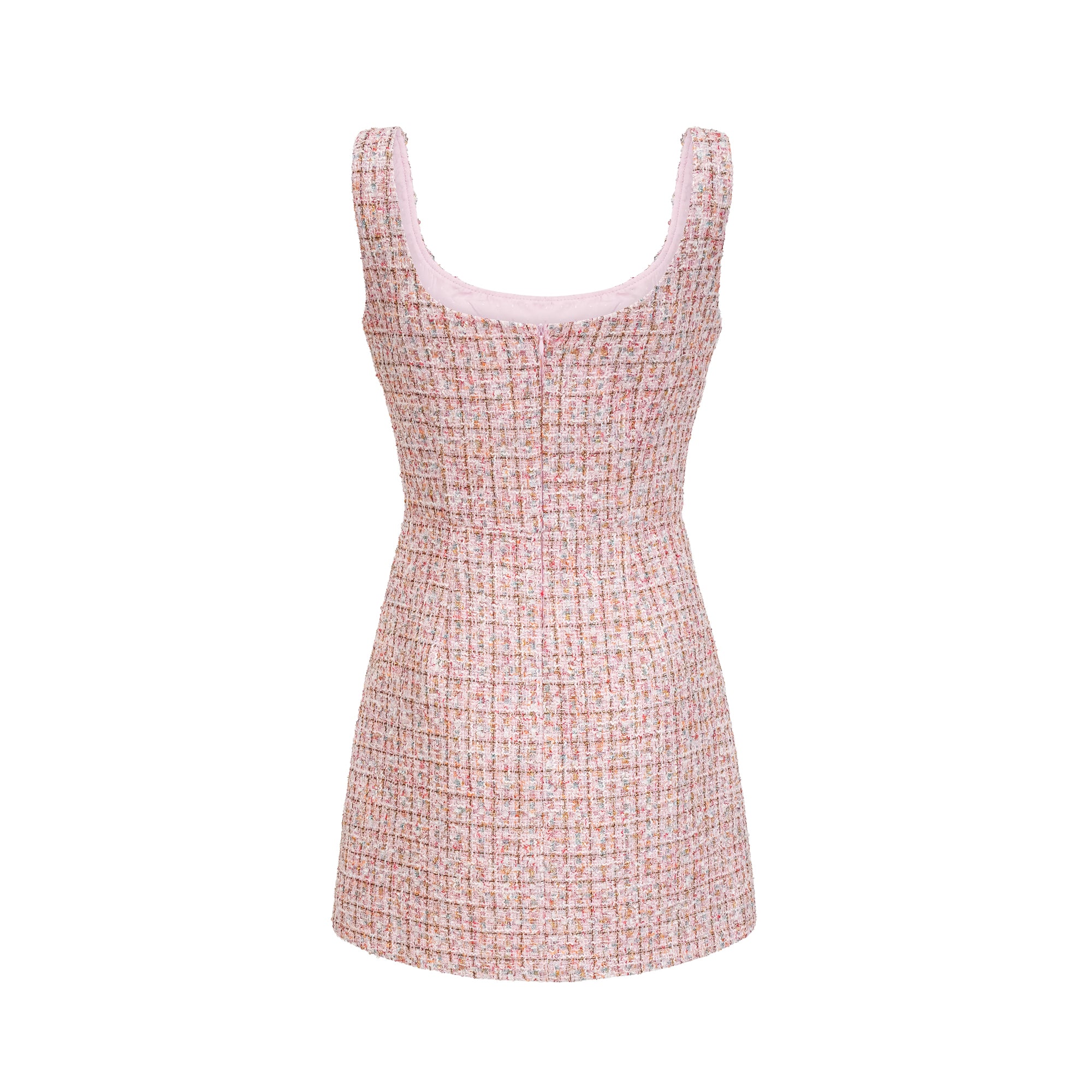 Aoife pink embellished tweed mini dress