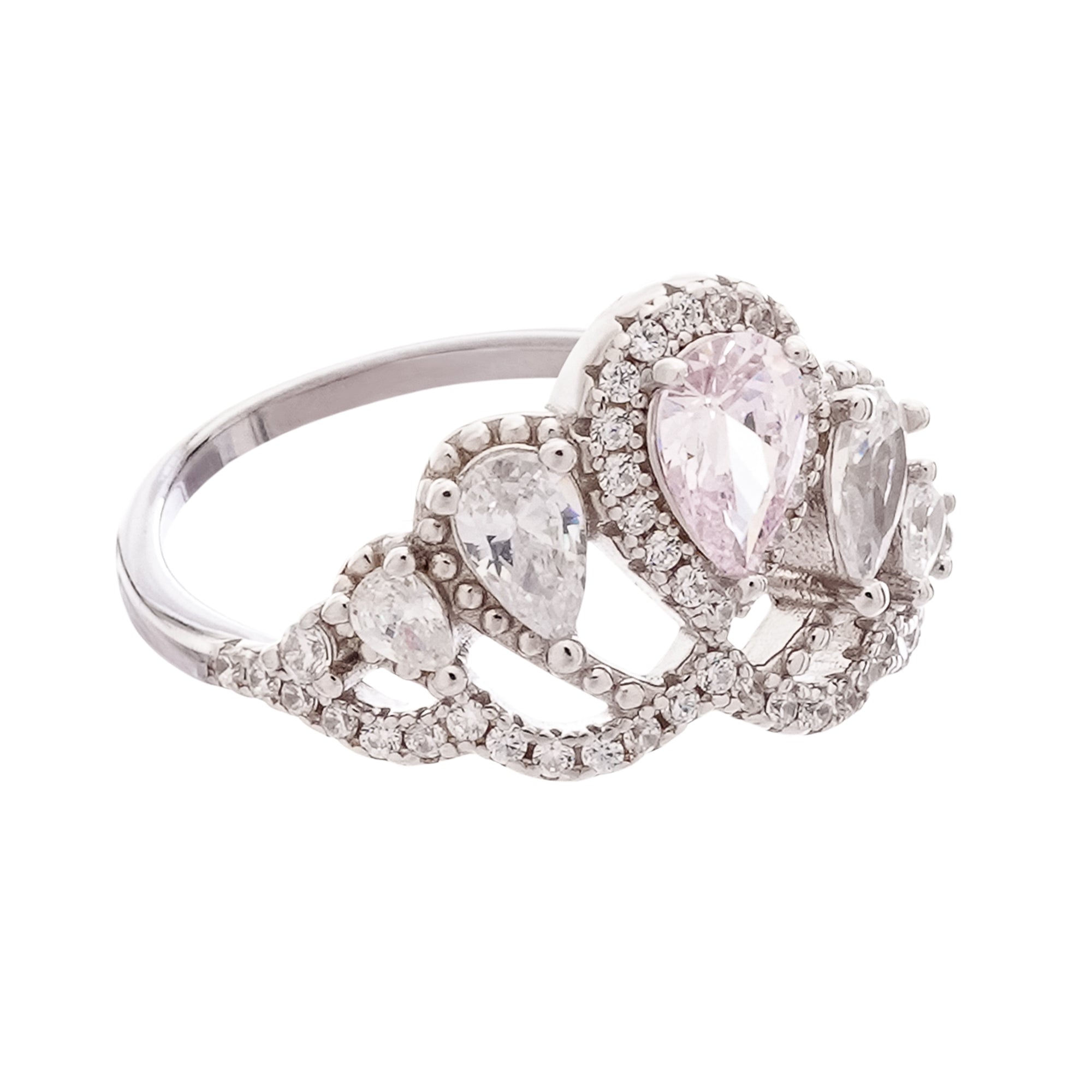 Carmen Pink Crown Silver Ring