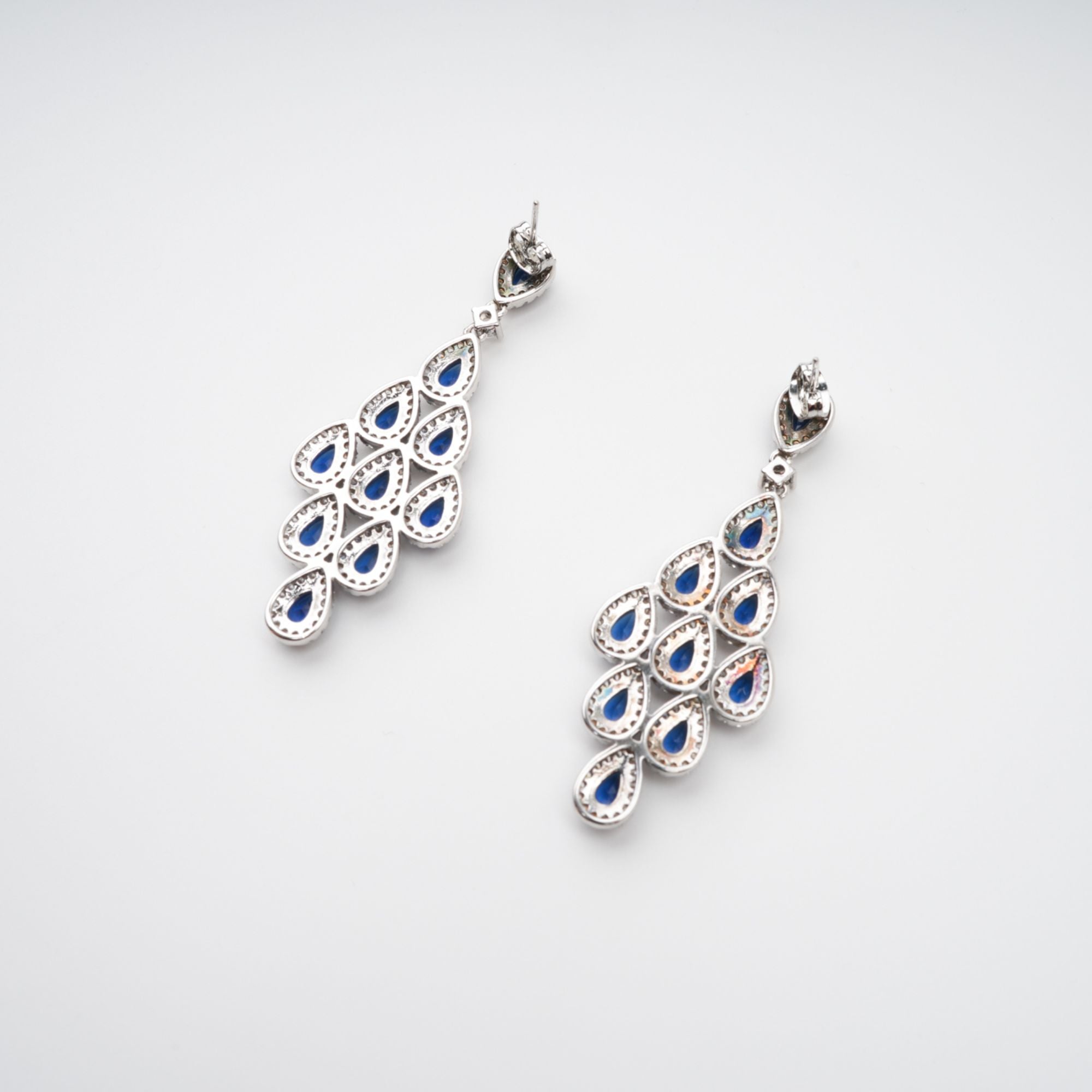 Estelle Blue Crystal Embellished Sterling Silver Earrings