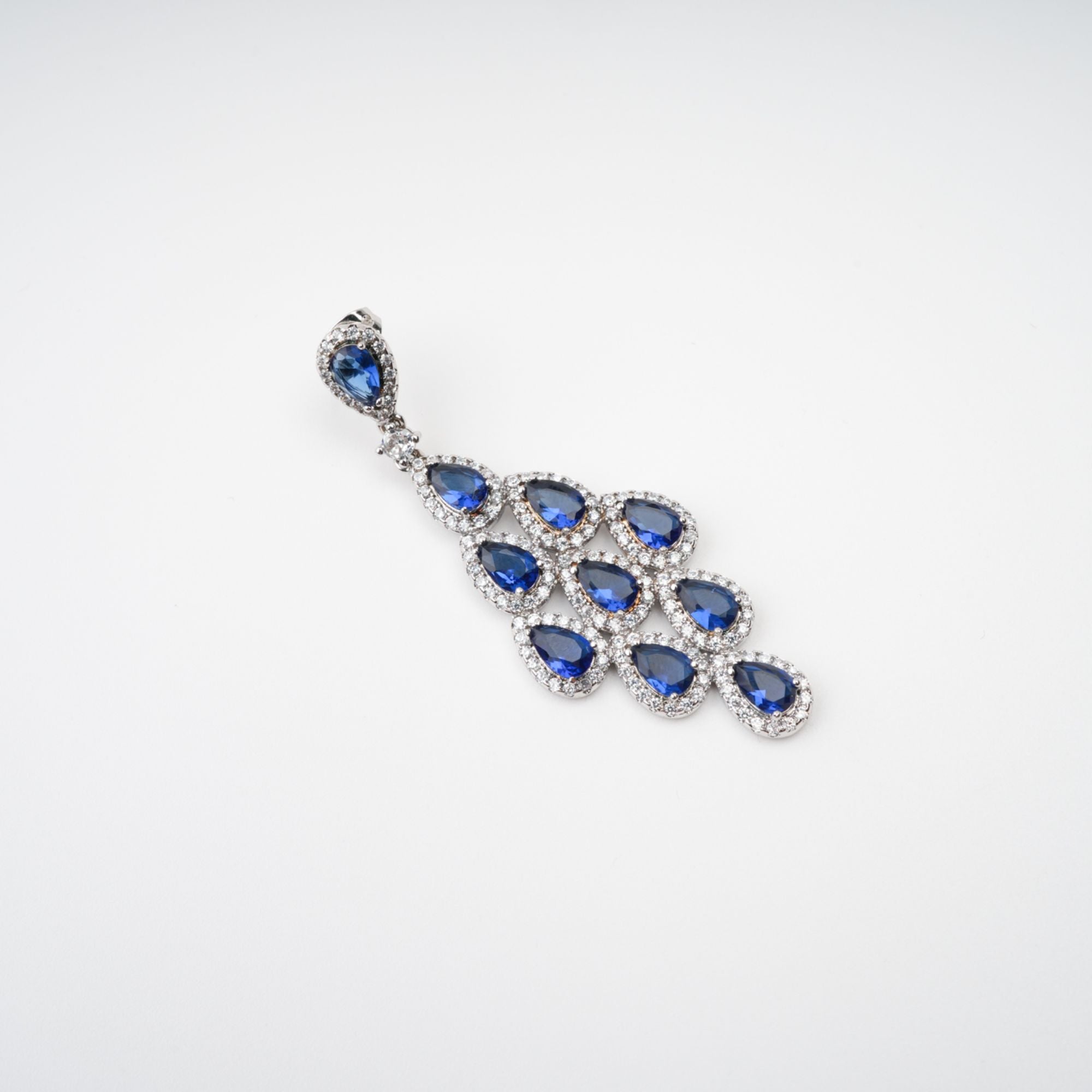 Estelle Blue Crystal Embellished Sterling Silver Earrings