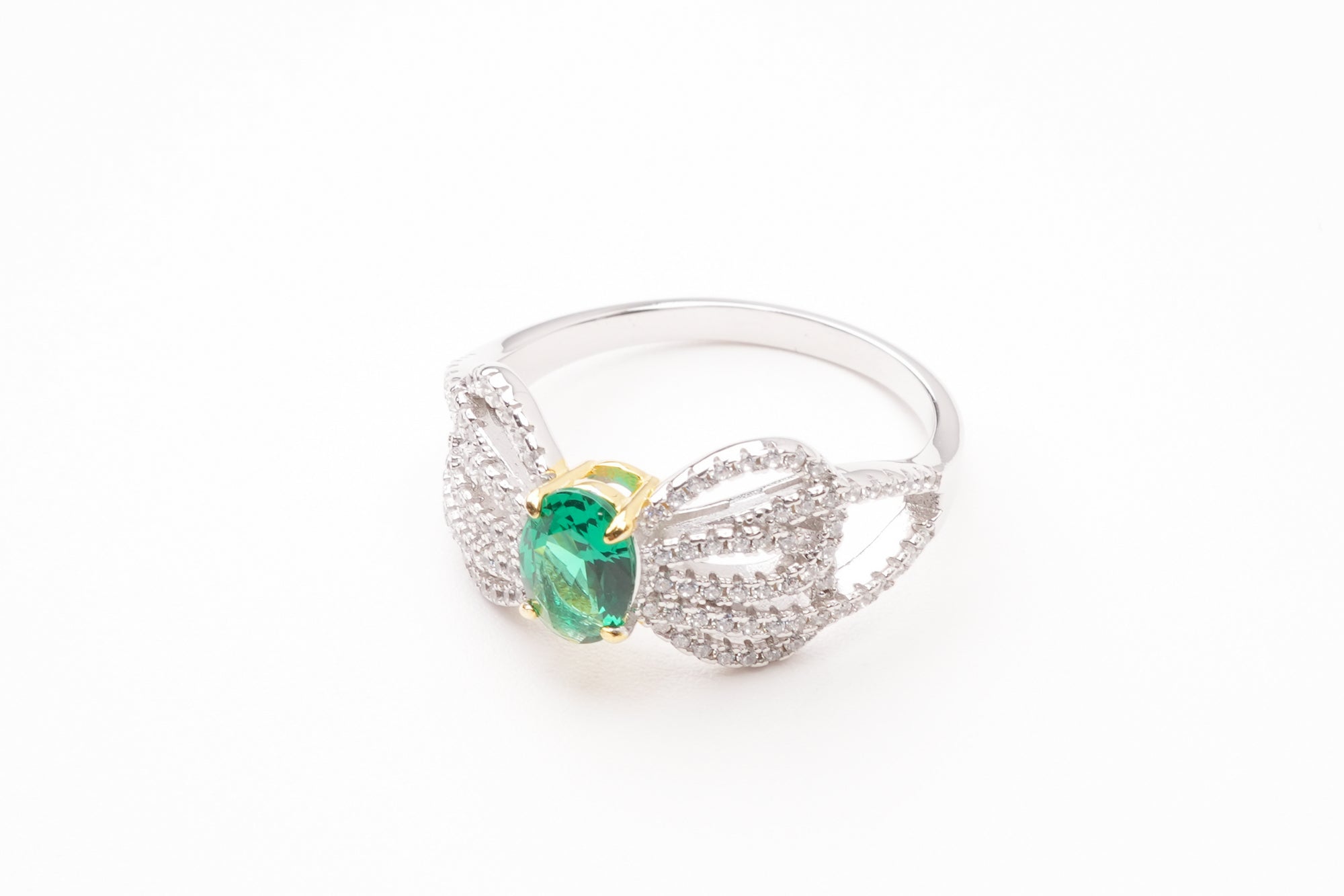 María Green Bow Detail Silver Ring