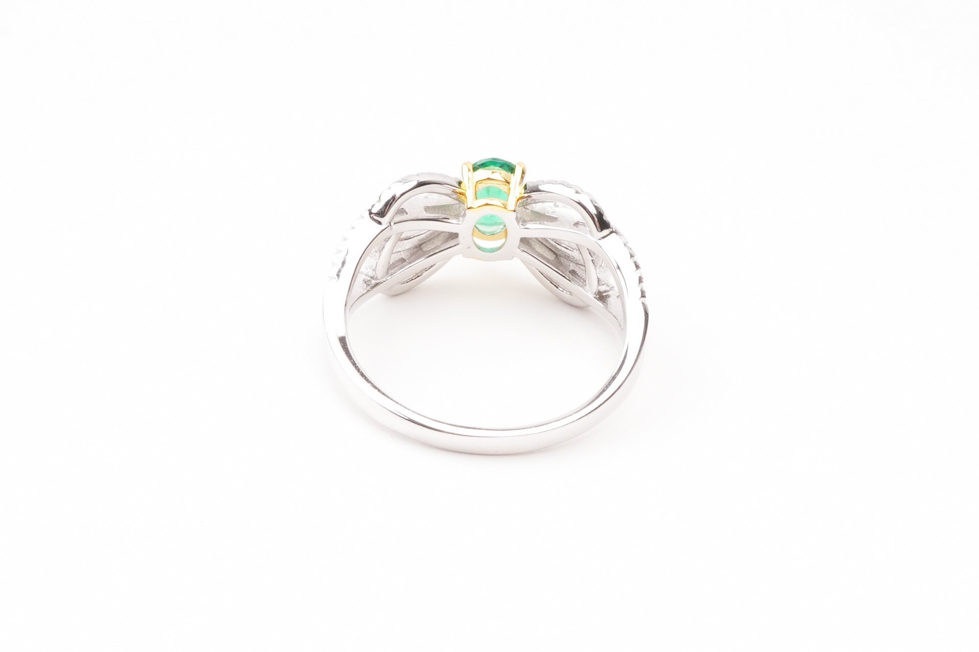 María Green Bow Detail Silver Ring