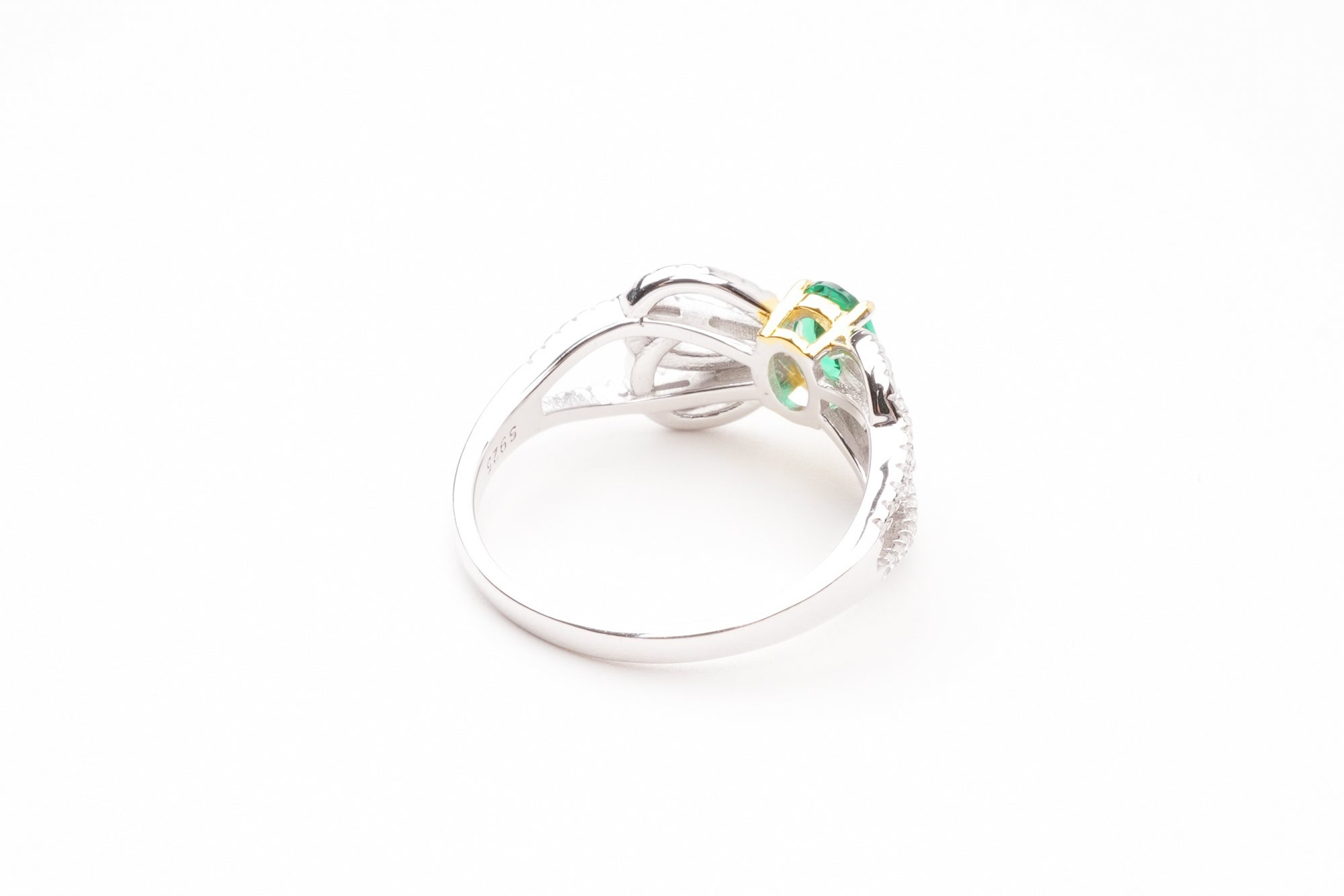 María Green Bow Detail Silver Ring