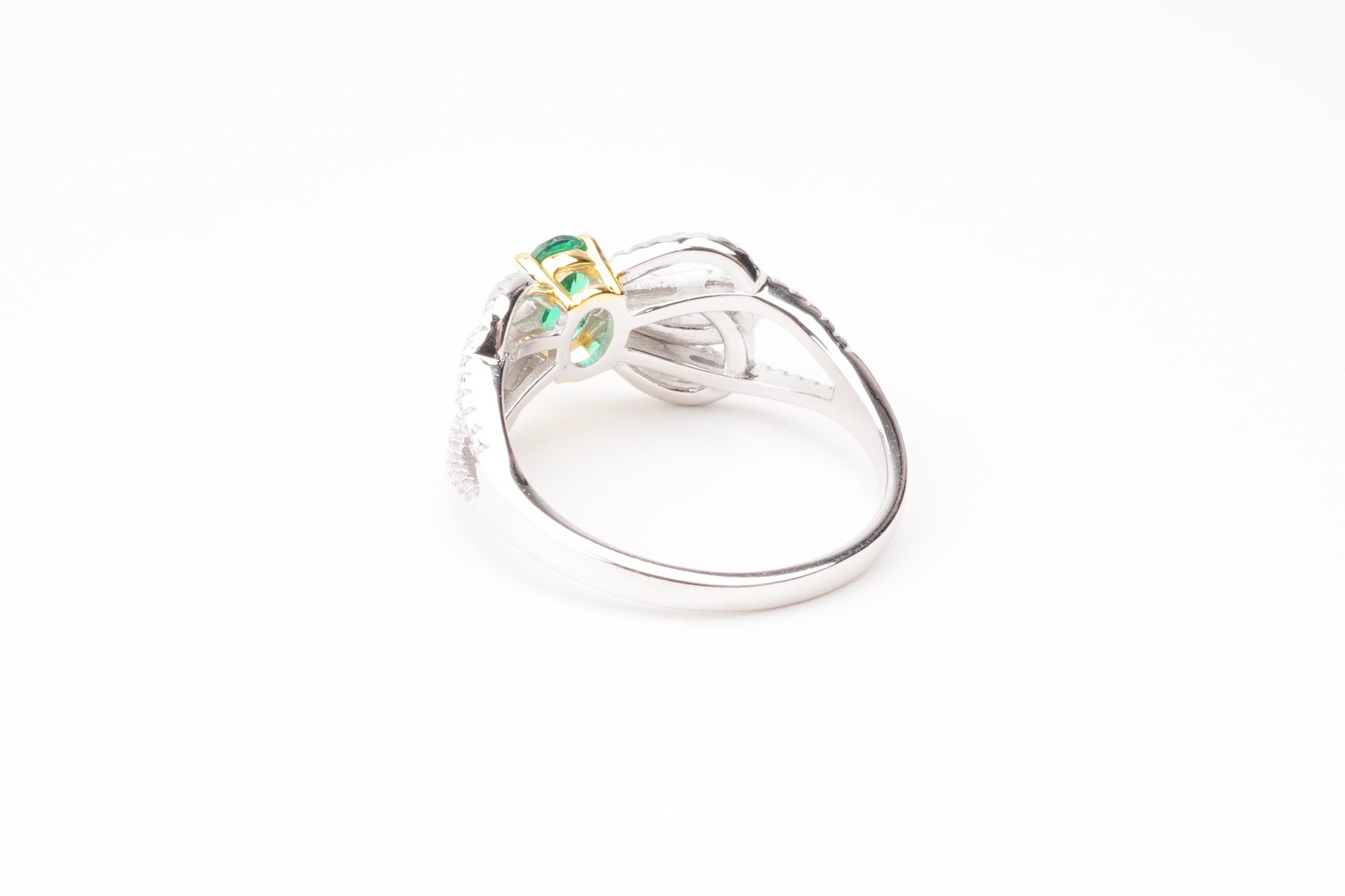 María Green Bow Detail Silver Ring
