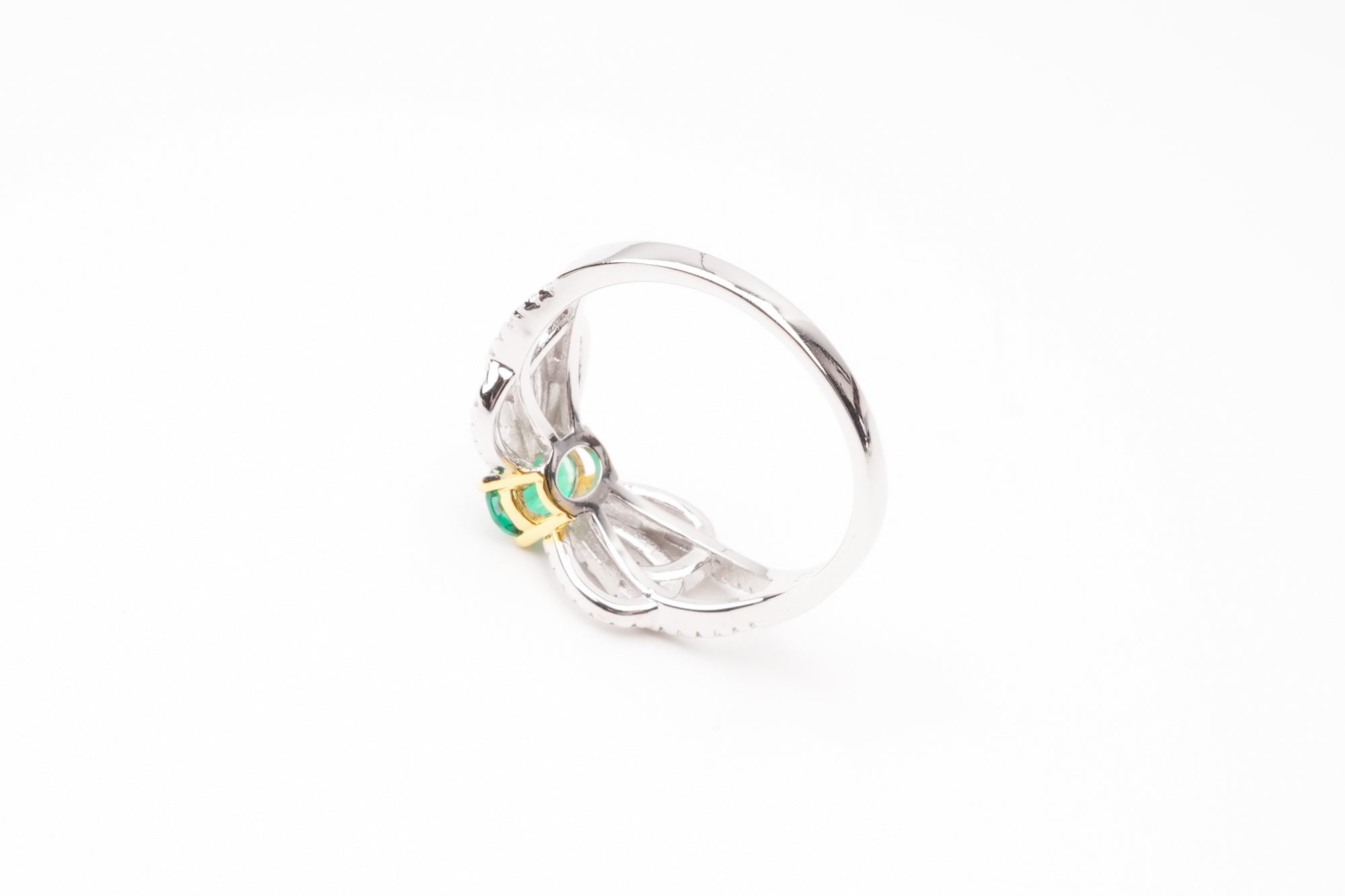 María Green Bow Detail Silver Ring