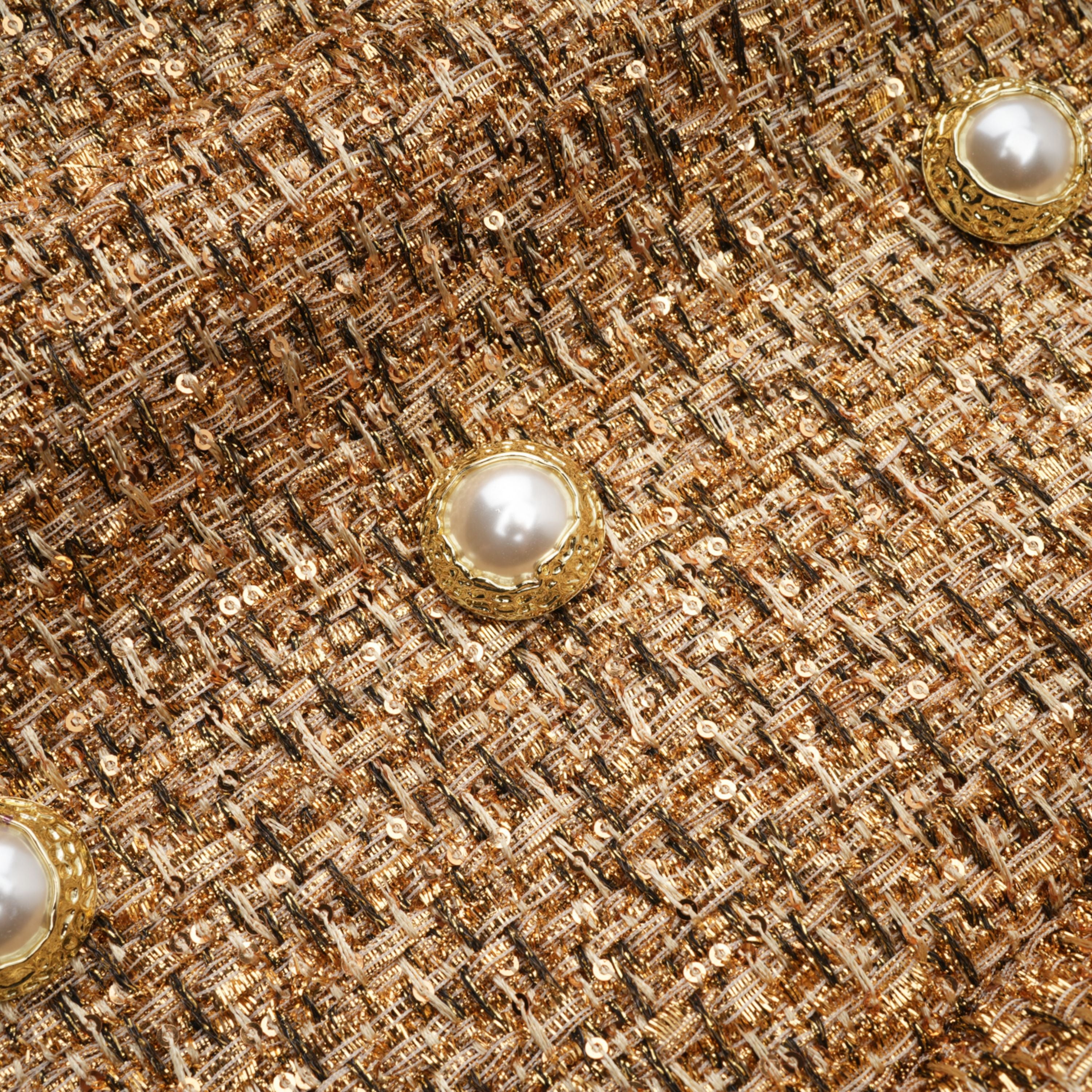 فستان قصير من التويد برقبة مستديرة من Arna Gold