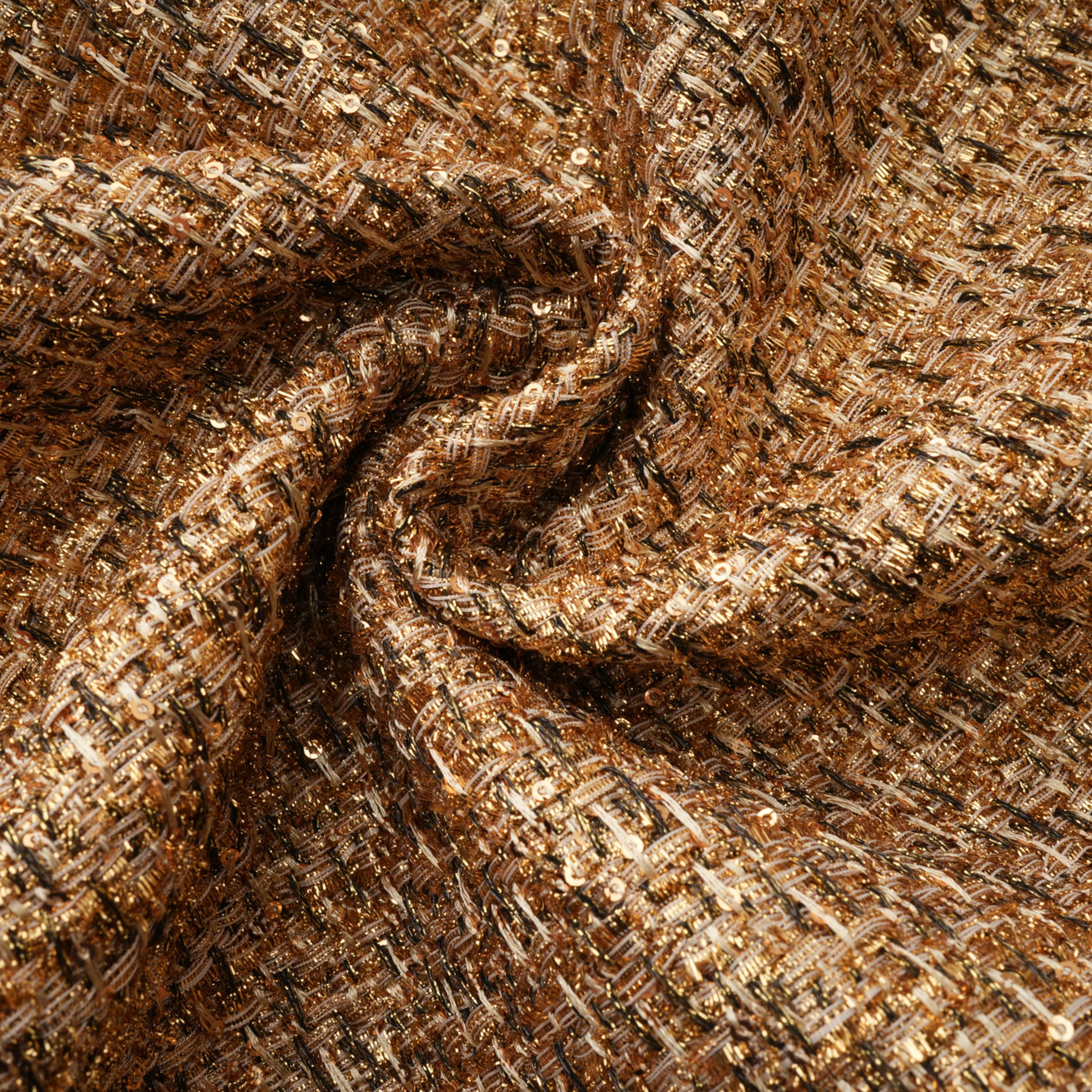 فستان قصير من التويد برقبة مستديرة من Arna Gold