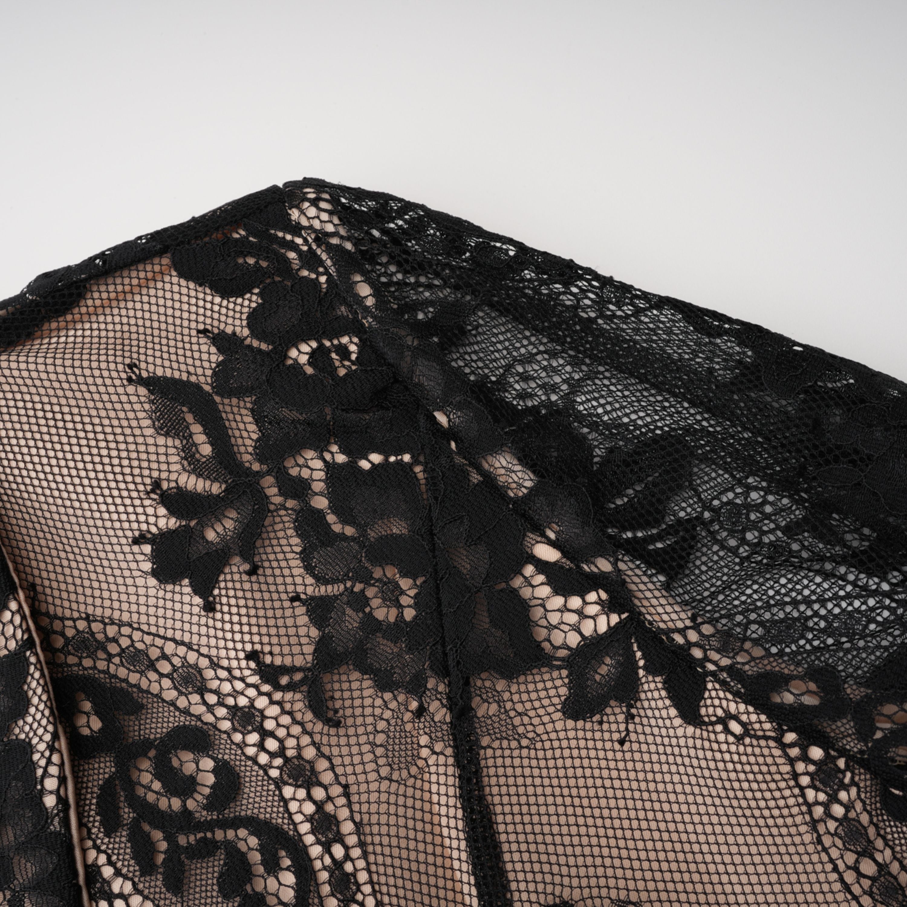 Black Floral Lace Mini Dress