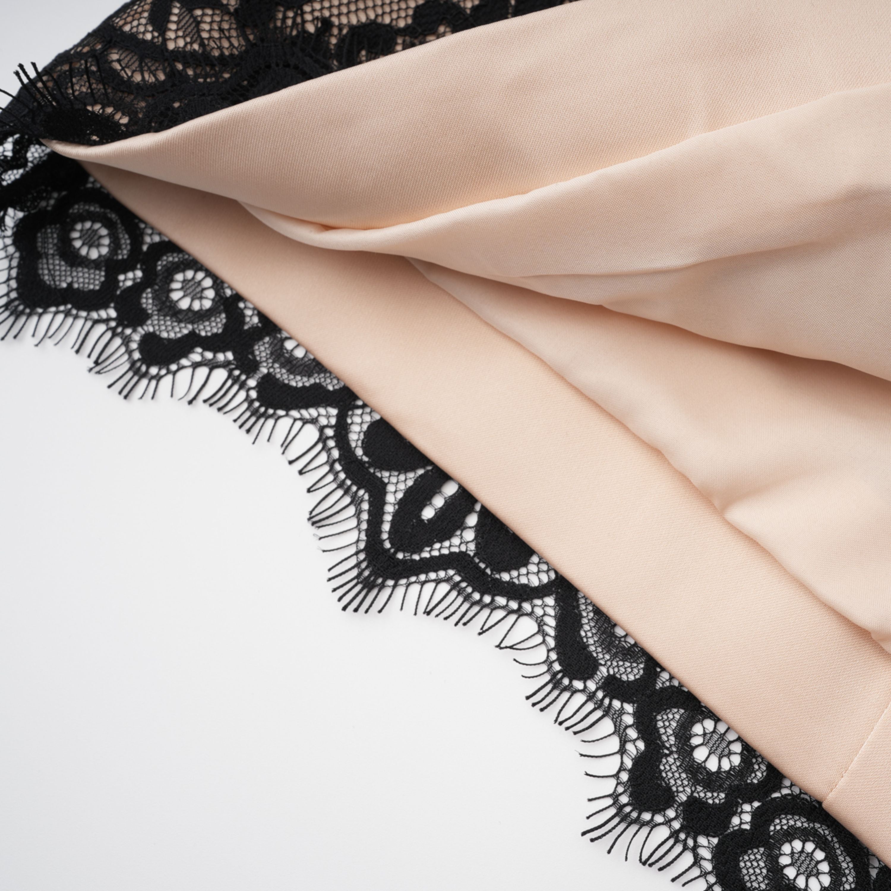 Black Floral Lace Mini Dress