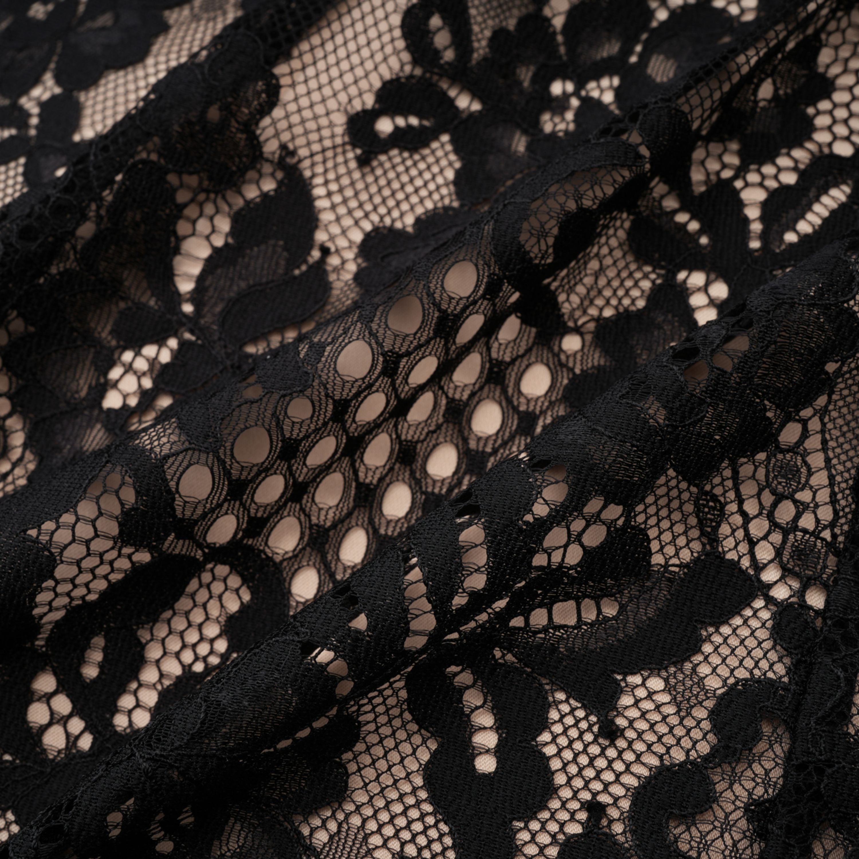 Black Floral Lace Mini Dress