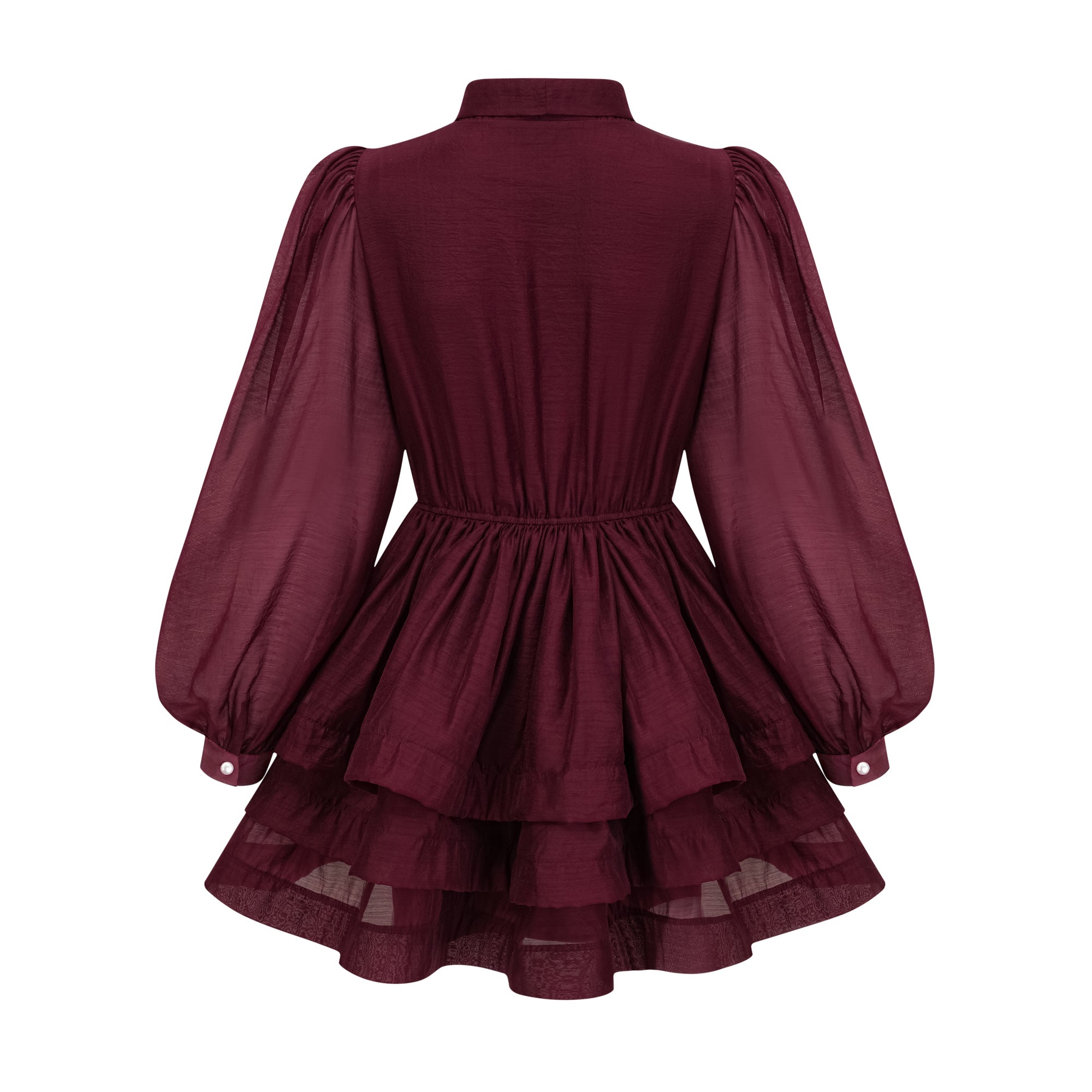 Élodie tiered flared mini dress in Red