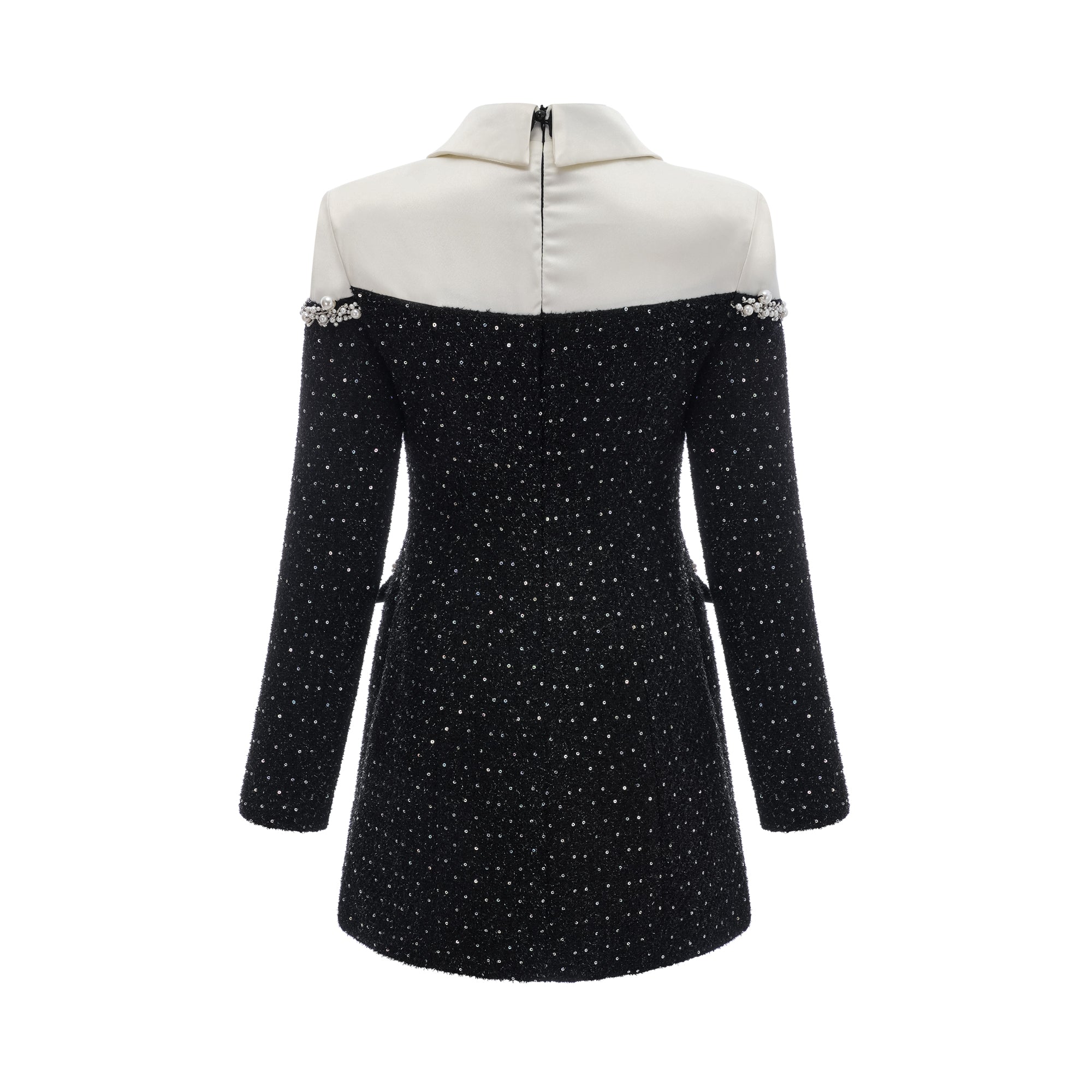 Éléonore faux-pearl tweed mini dress