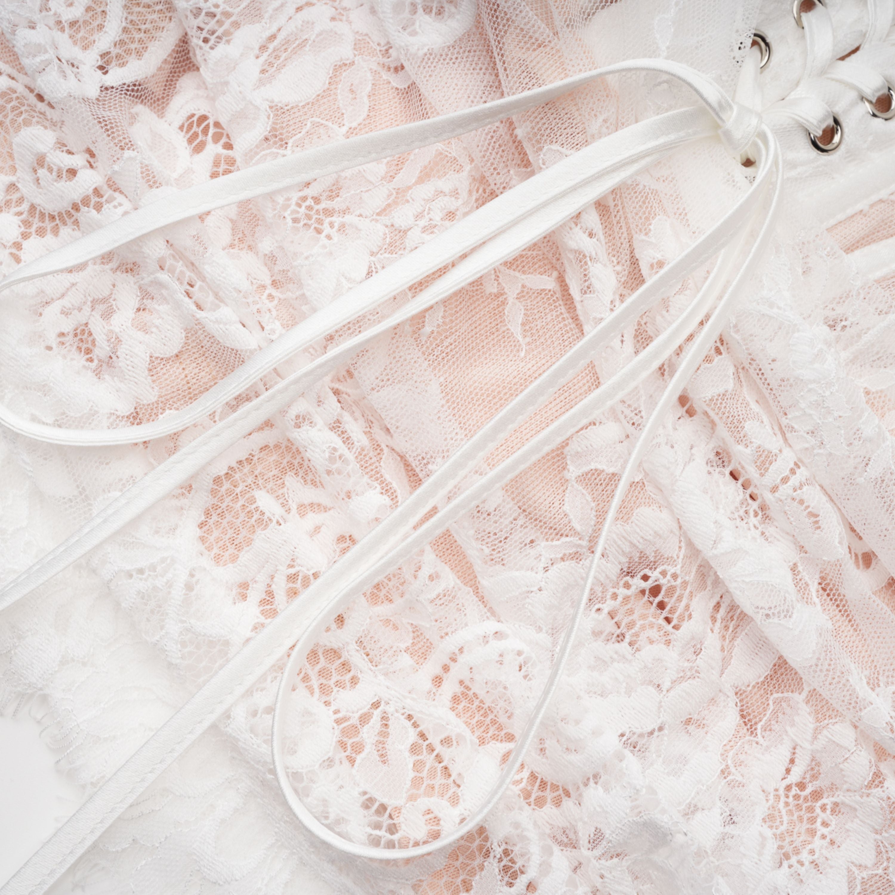 Margherita White Floral Lace Dress & Skirt Set