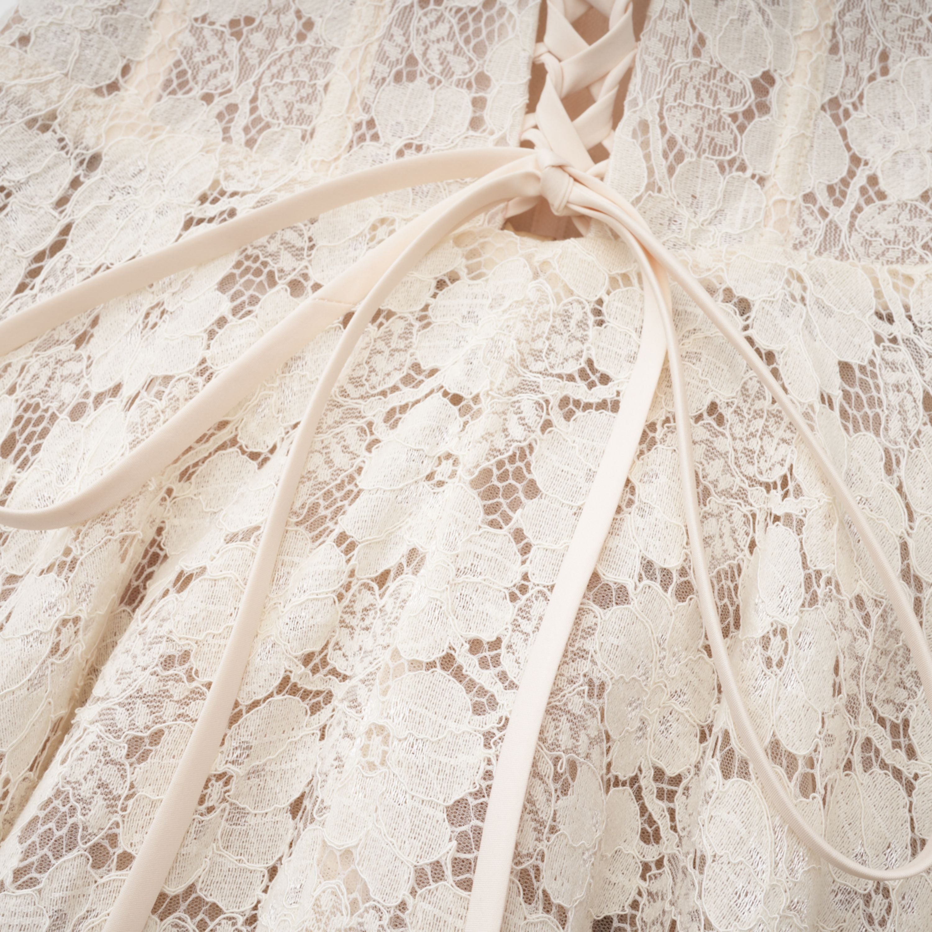 Celina White Lace Corset Maxi Dress