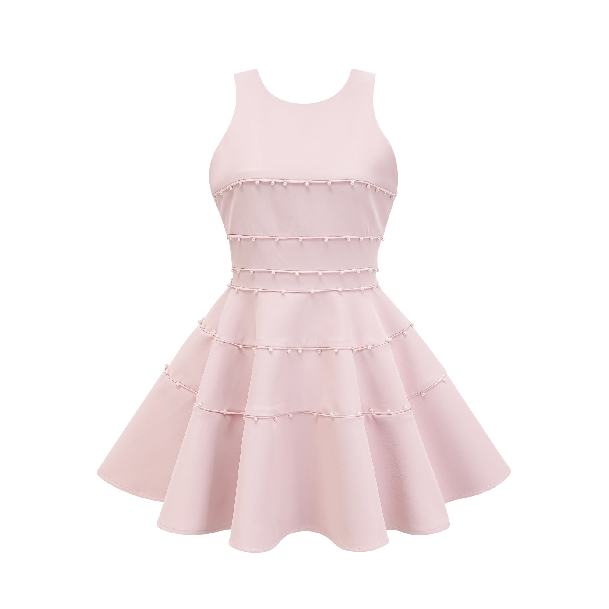 Nastassia pink faux-pearl mini dress