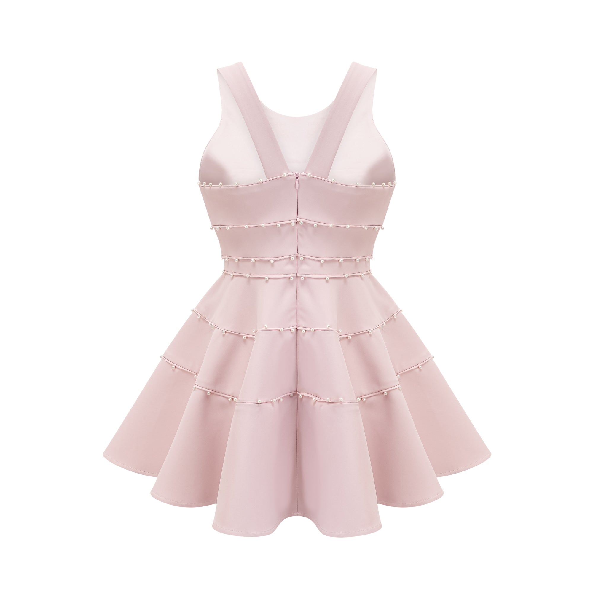 Nastassia pink faux-pearl mini dress