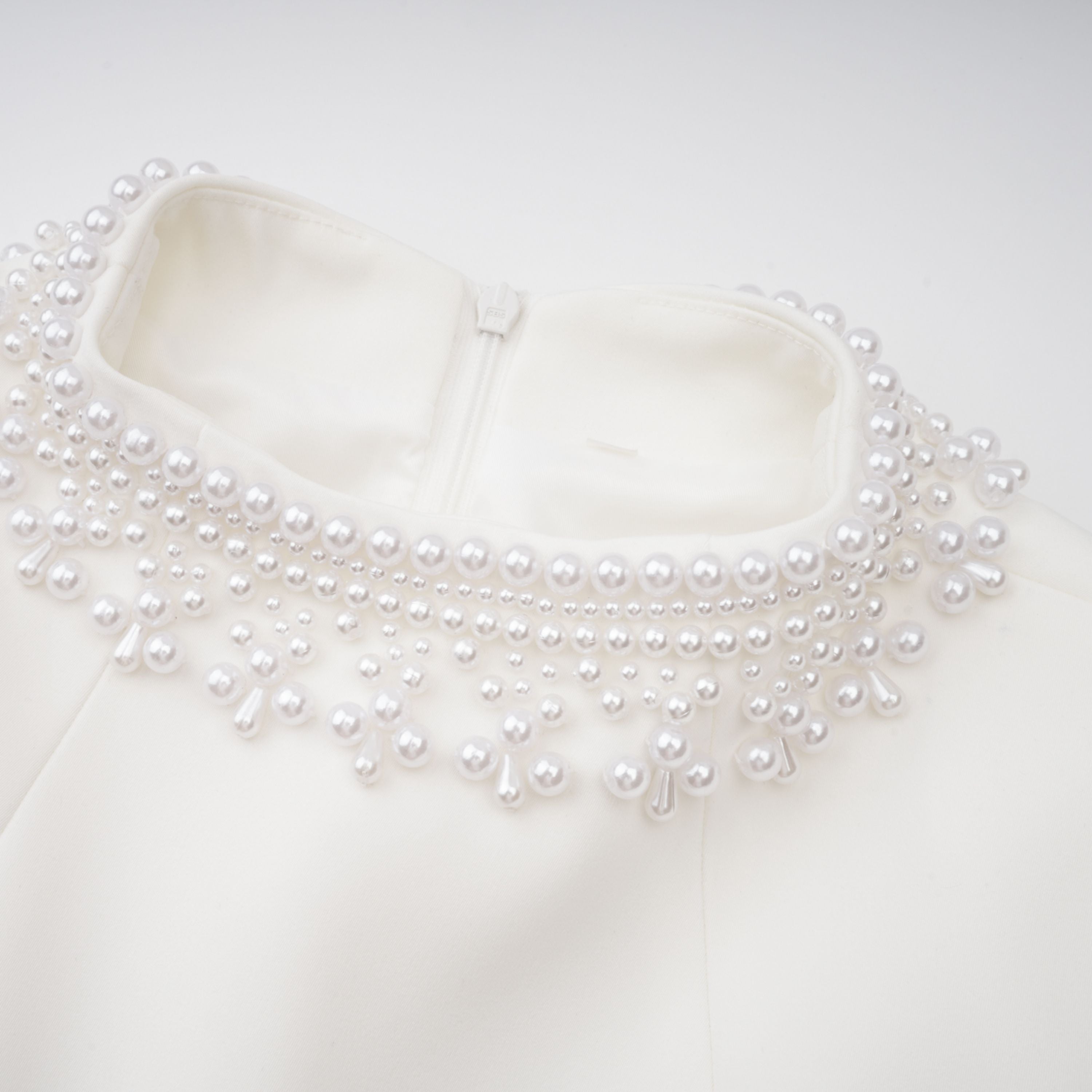 Bernadette White Faux Pearl Mini Dress (Final Sale-US Only)