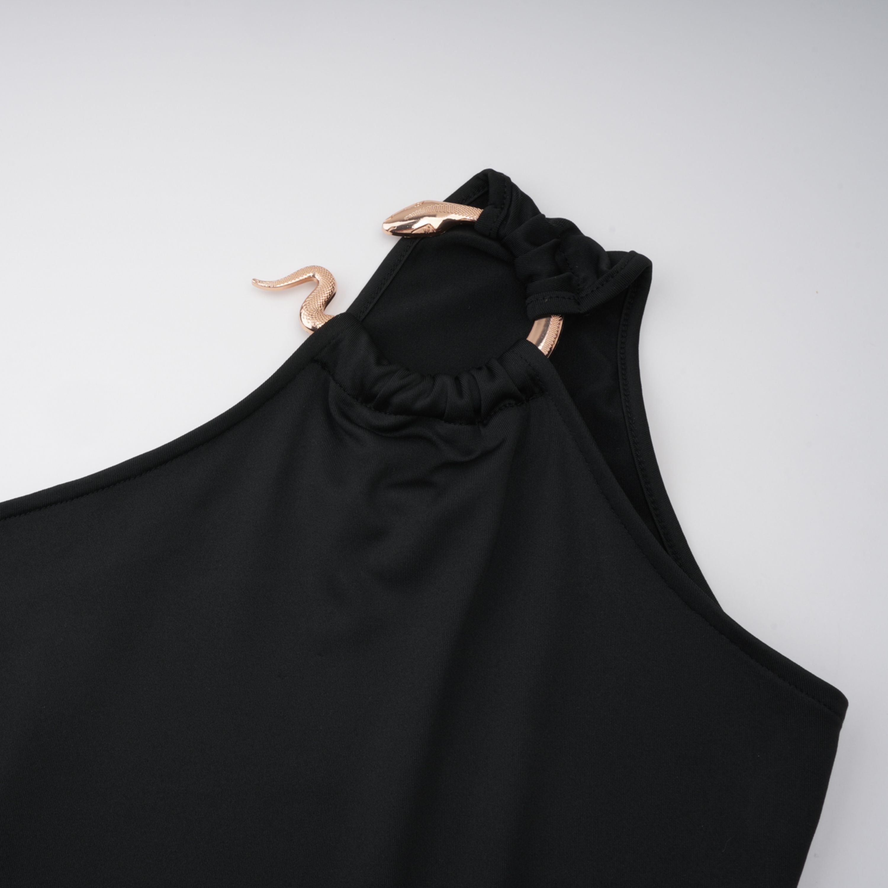 Tiziana Black One Shoulder Cut Out Maxi Dress