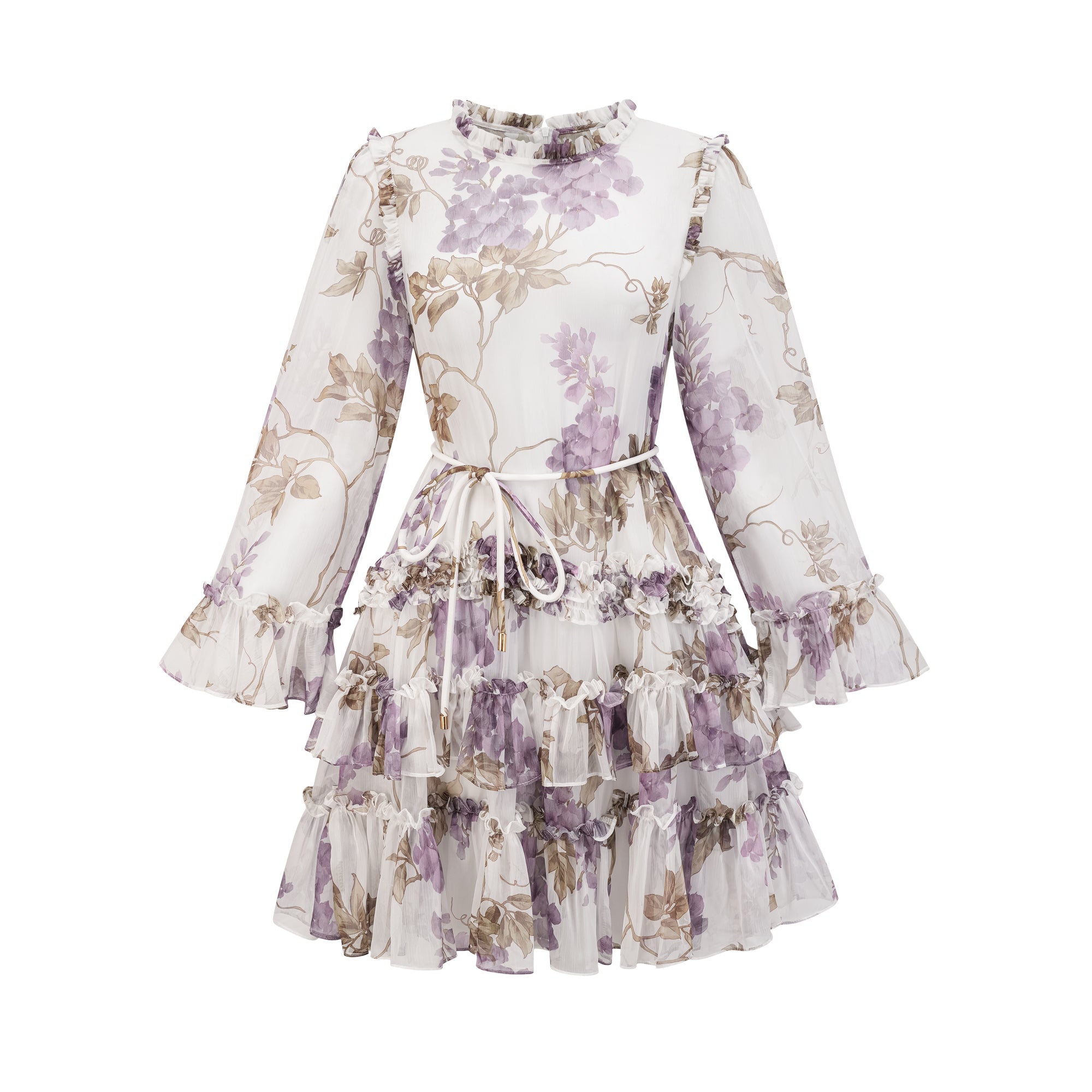 Lindsey floral-print tiered mini dress